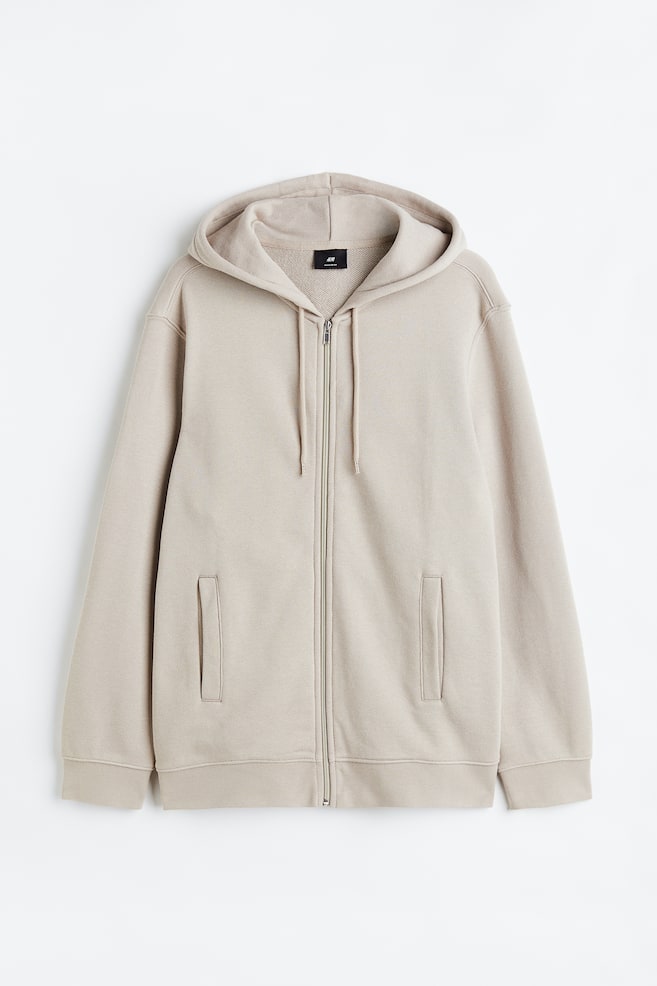 Regular Fit Zip-through hoodie - Beige/Black/Light grey marl/Green - 2