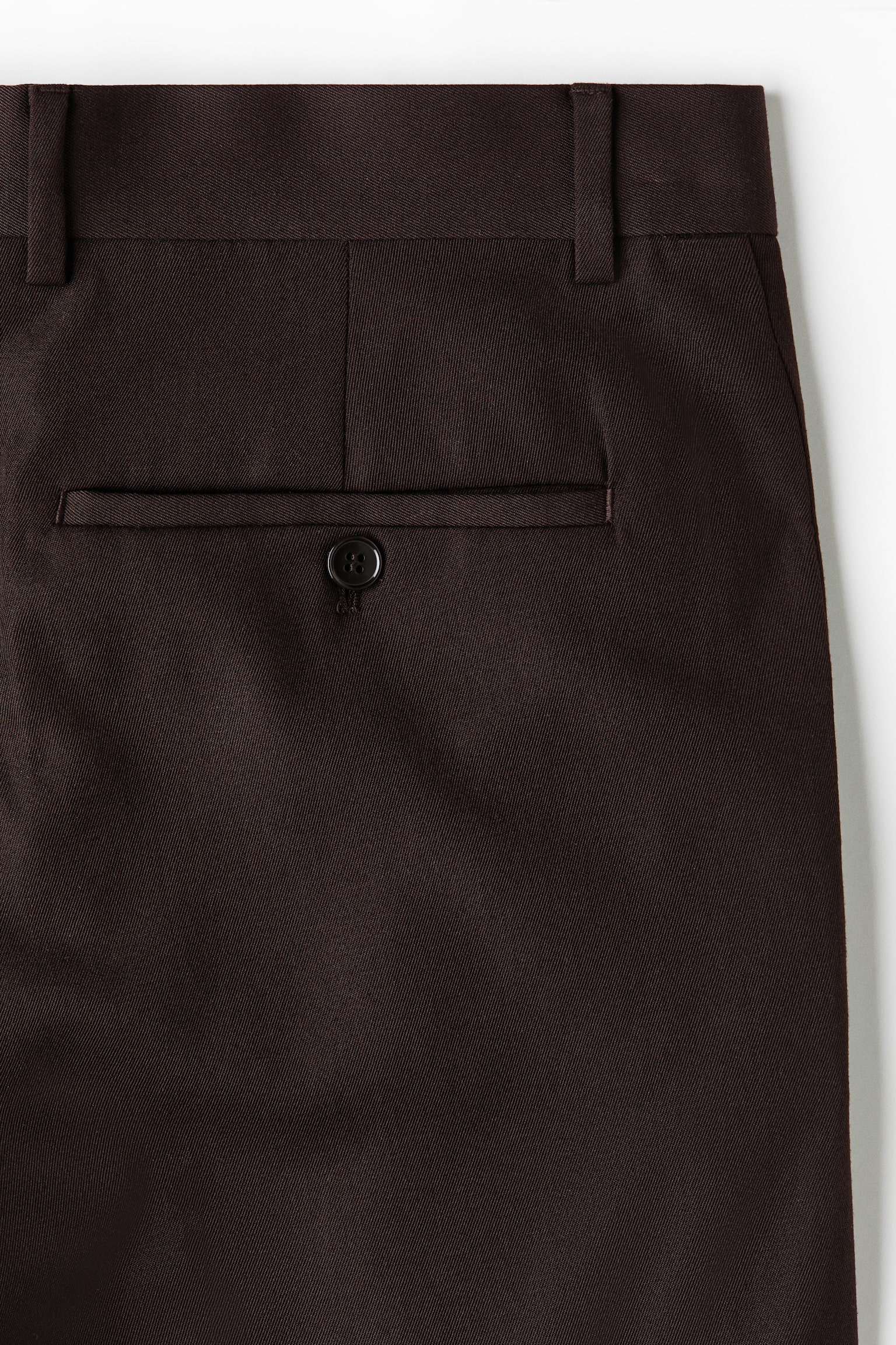 Мужские брюки H&M Loose-Fit Wool-Blend Suit, цвет: Тёмный коричневый — фото 8