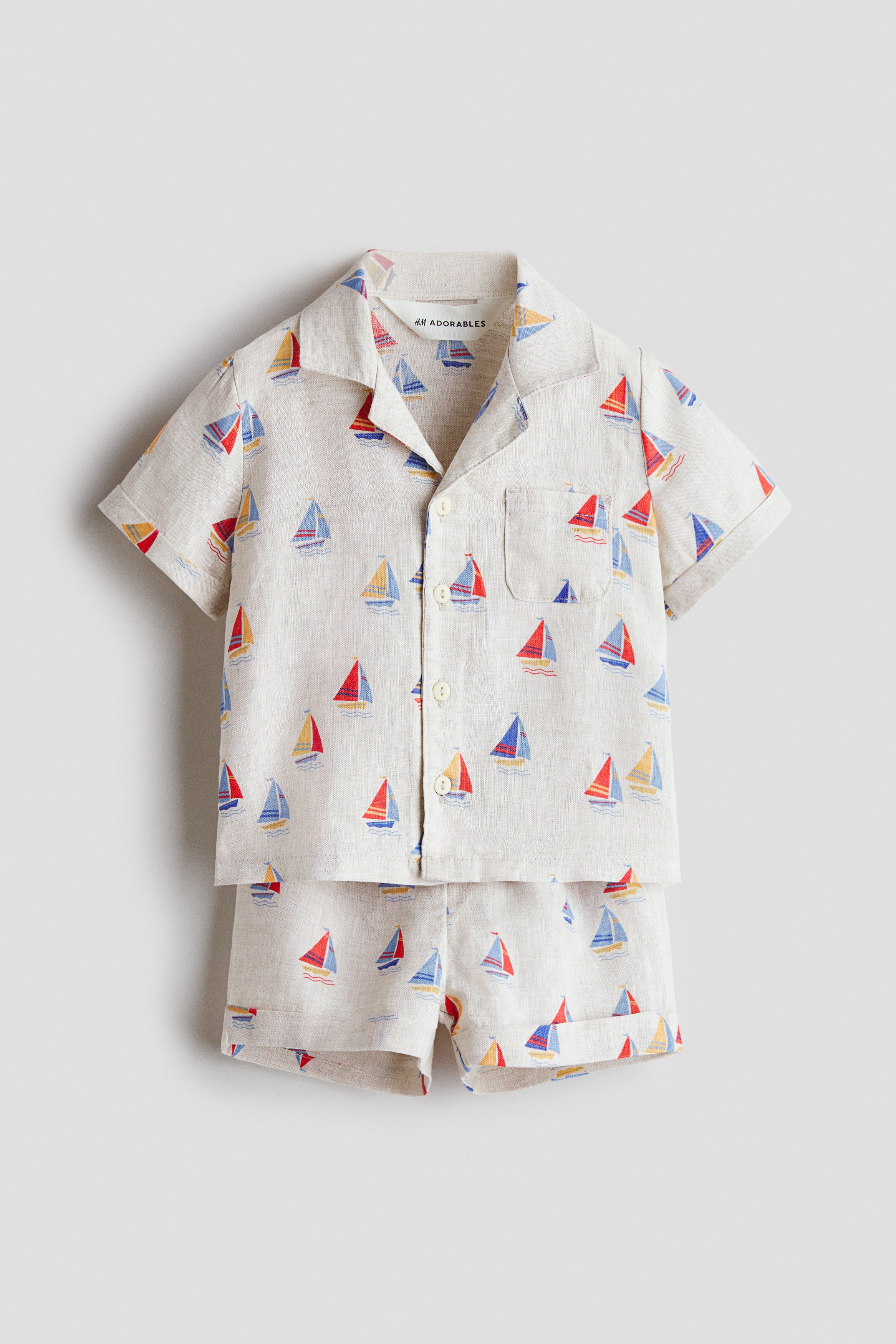 2-piece printed linen set
