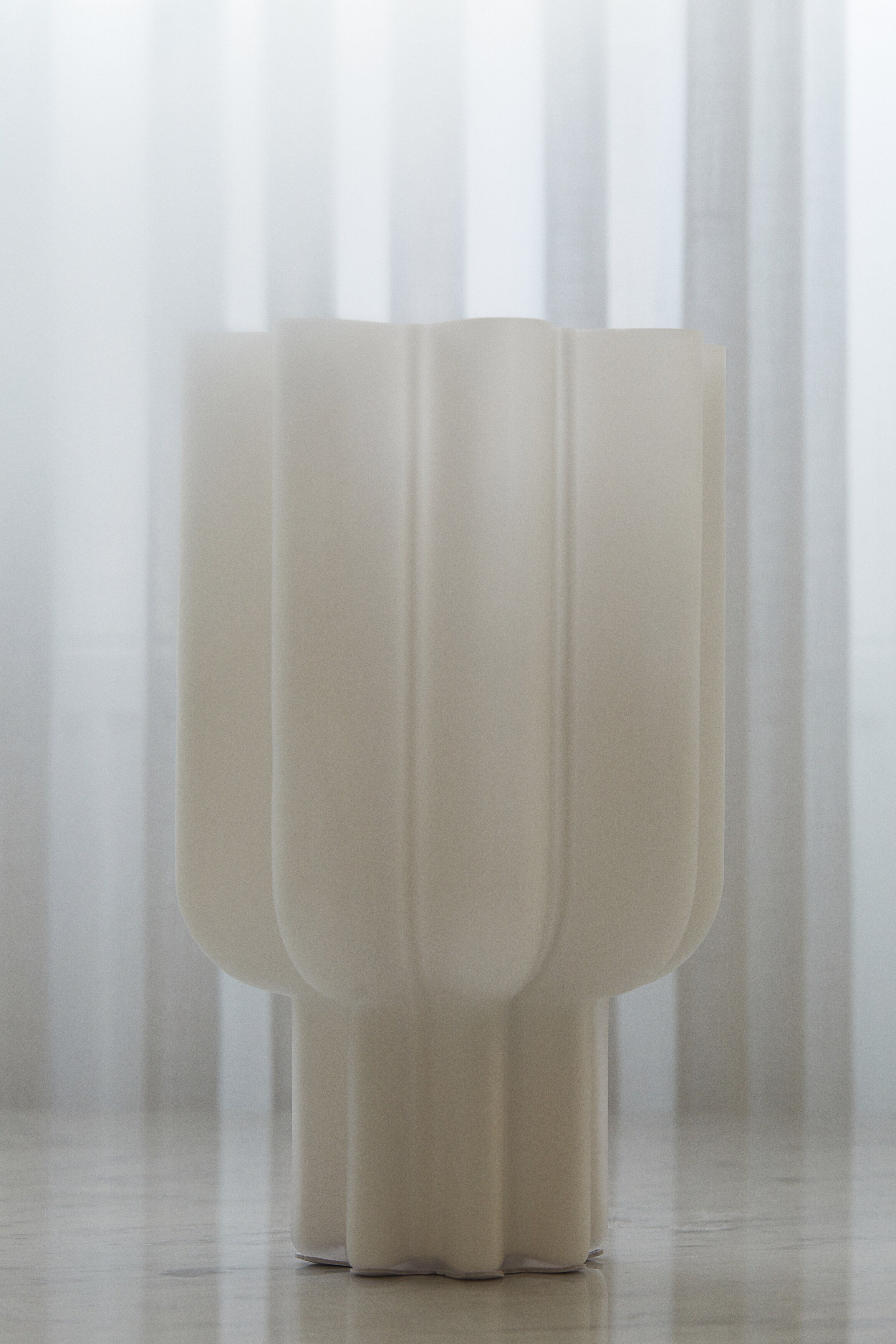 Glass table lamp - White/Old rose/Light brown
