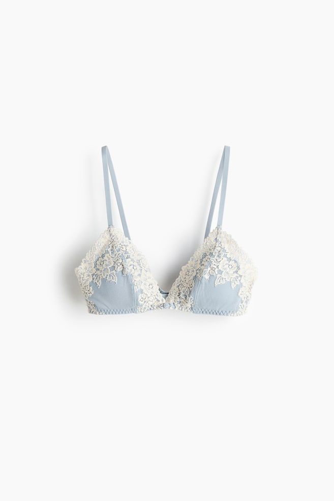 Sujetador de encaje suave con relleno - Azul claro/Crema/Beige claro/Blanco/Negro/Crema - 1