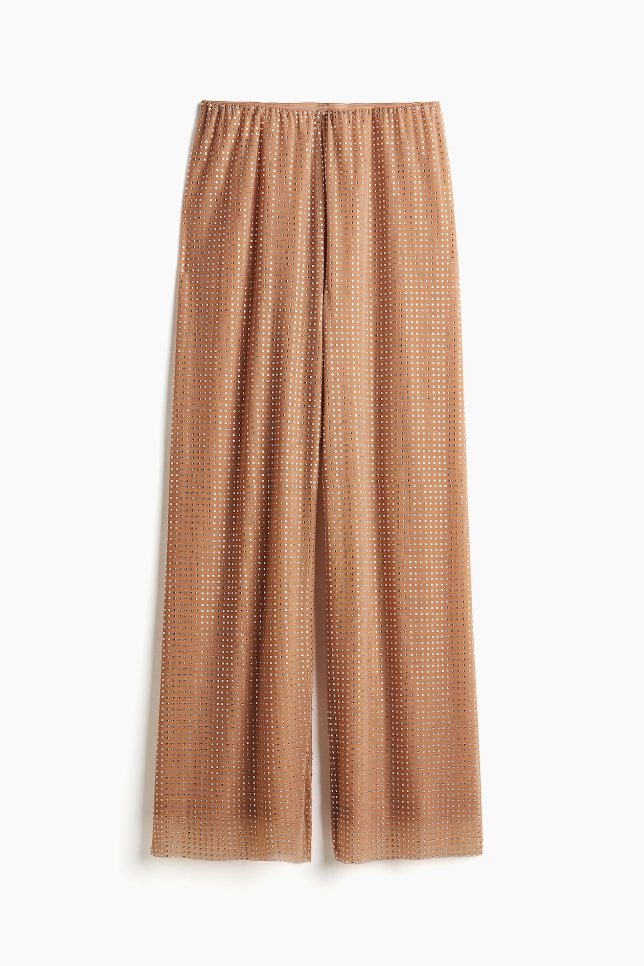 Women's Beige Rhinestone-embellished Mesh Pants | H&M PH