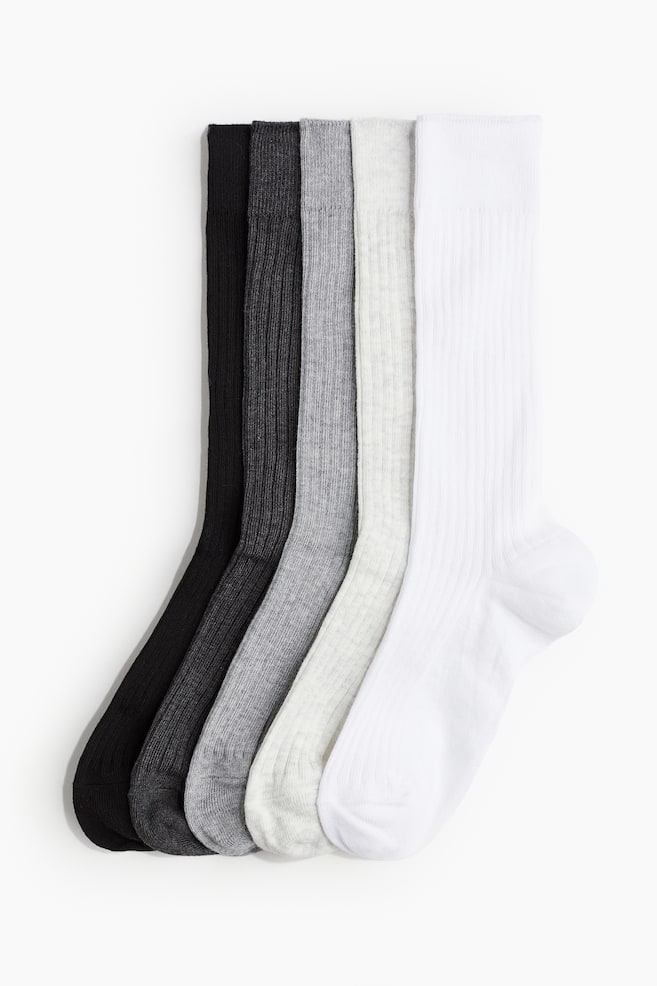5-pack Socks - White/gray/black/White/beige/brown - 1