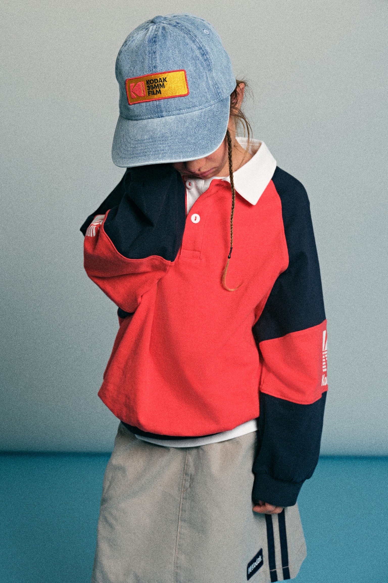 Mũ lưỡi trai có hoạ tiết - Màu xanh denim nhạt/Kodak - 6