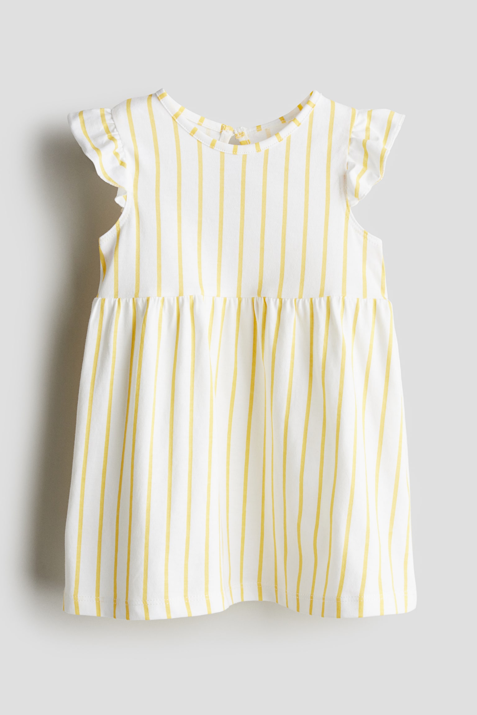 Flounce Trim Jersey Dress - Cream/Stripe/Beige/Butterflies/White/Bows/Light pink/Rabbits/Dark grey/Floral/Dark grey/White/Strawberries/Light pink/Rabbits/White/Lemons/Yellow/Floral/Light green/Floral/Dark blue/Floral/White/Floral/Dark blue/Floral/Pink/Flower/Natural white/Stripe/Light yellow/Lemons/Light purple/Butterflies - 1