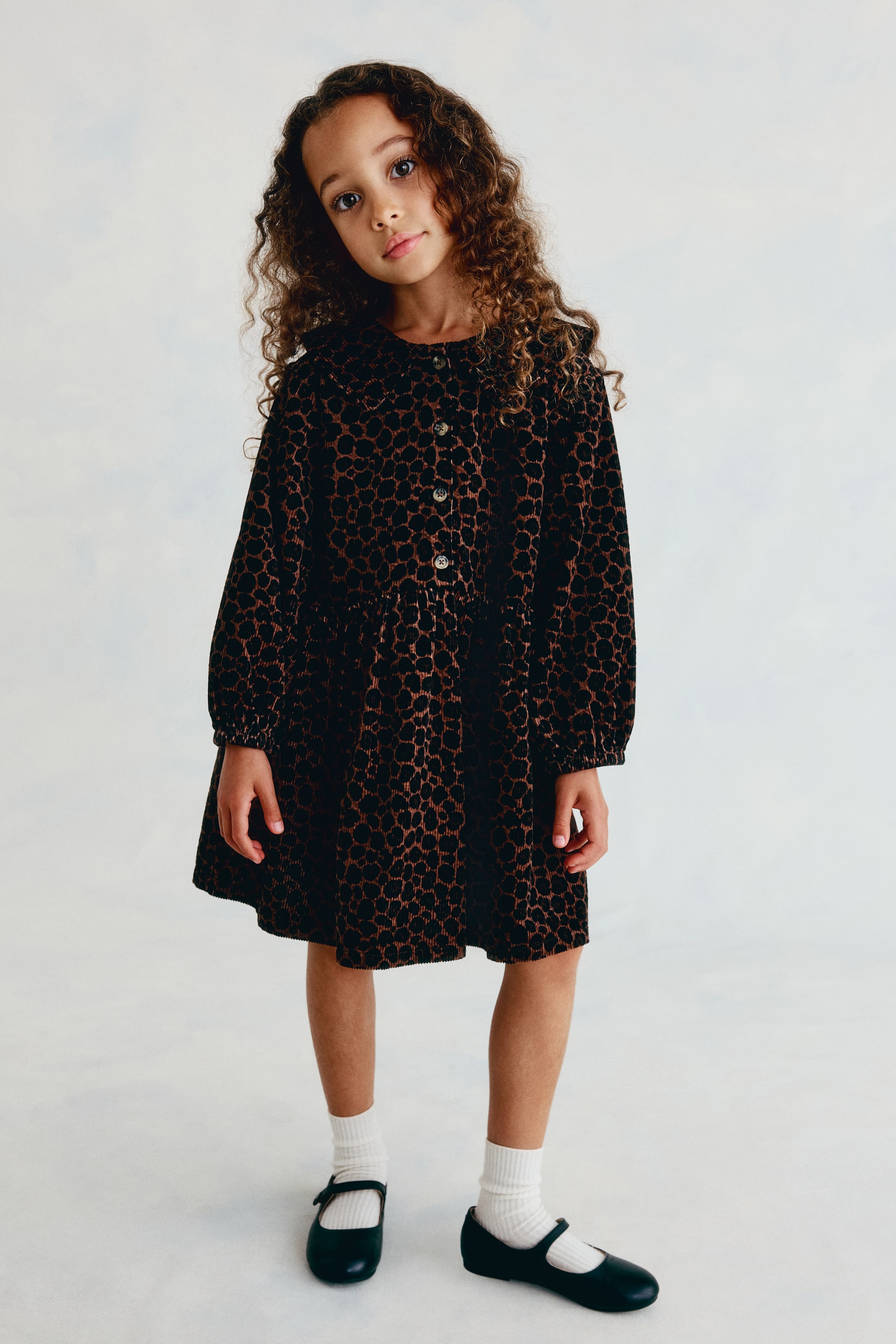 View larger image: Cotton-blend corduroy dress - Brown/Leopard print - Kids | H&M GB 1