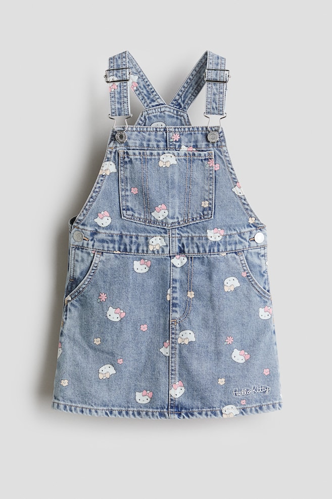 Vestido overol con diseño bordado - Azul denim/Hello Kitty - 1