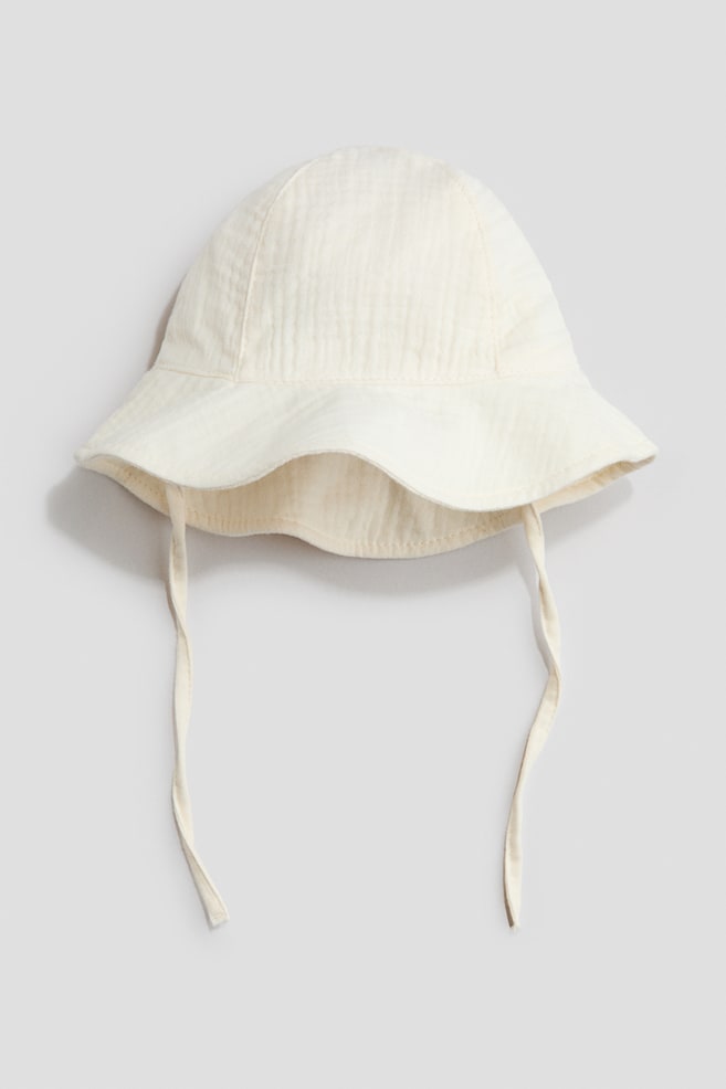 Cotton muslin sun hat - White/White/Lemons/Light green - 1