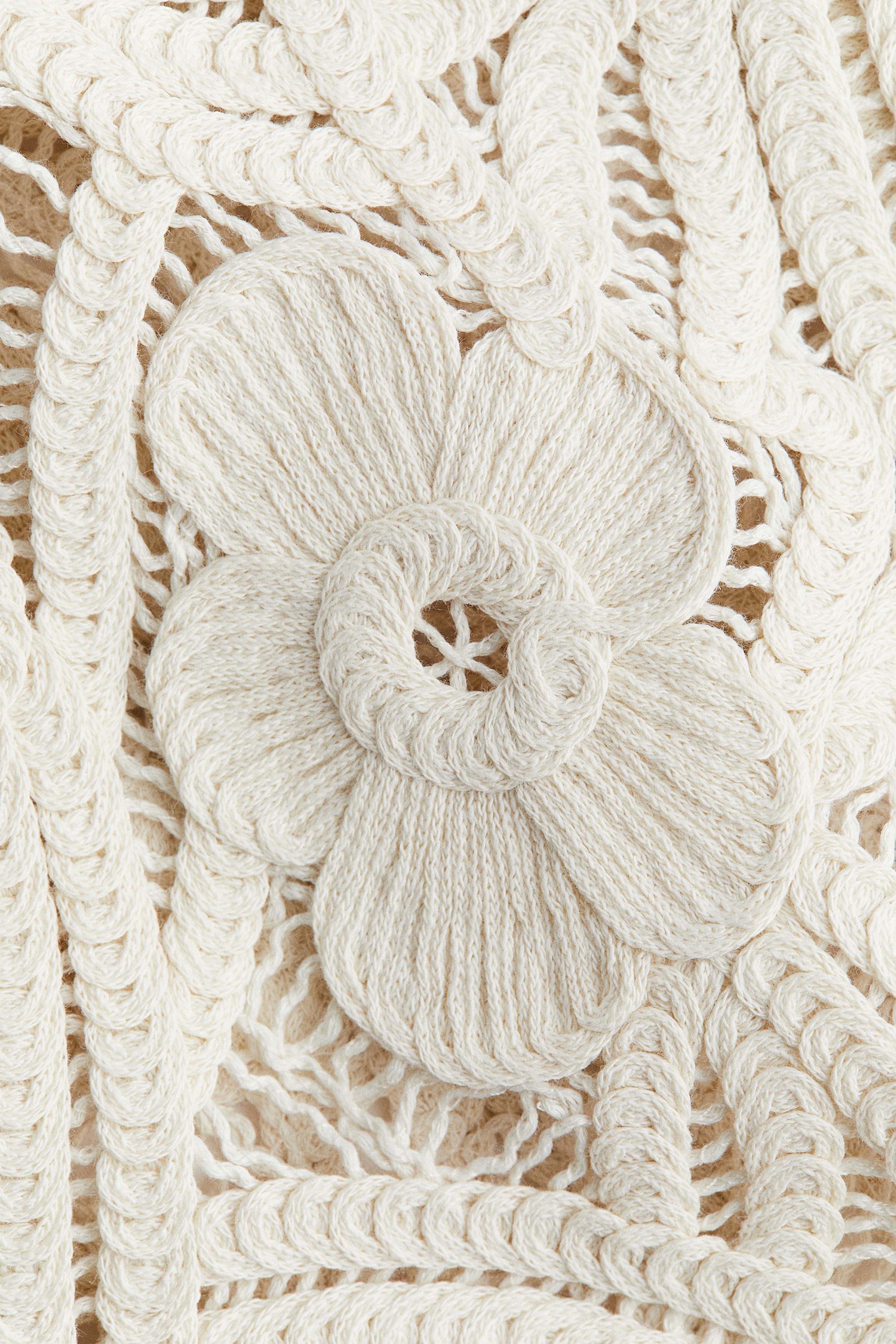 Crochet-Look Dress - Light beige