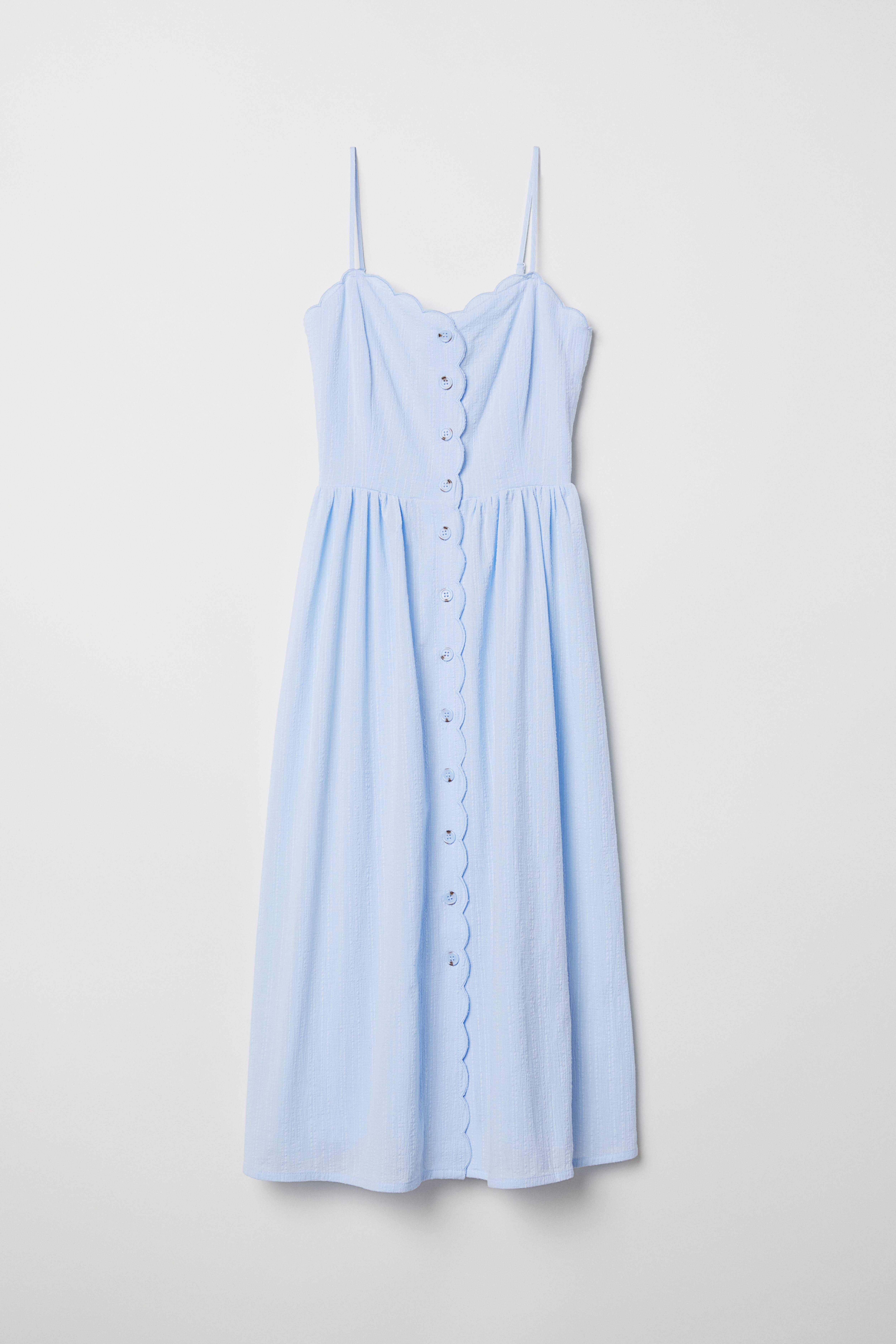 Dress with Buttons - Sleeveless - Light blue - Ladies | H&M US