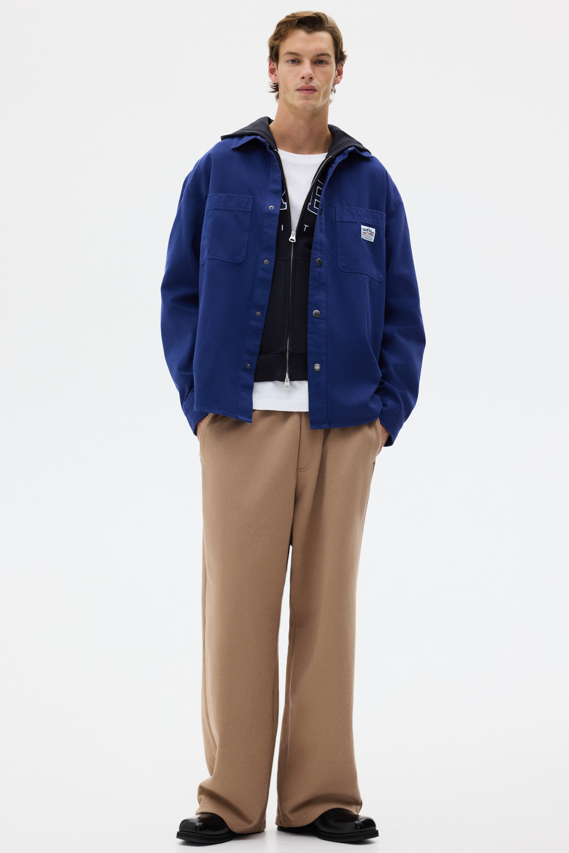 Ampliar la imagen: Joggers anchos de algodón - Beige oscuro - Men | H&M MX 1