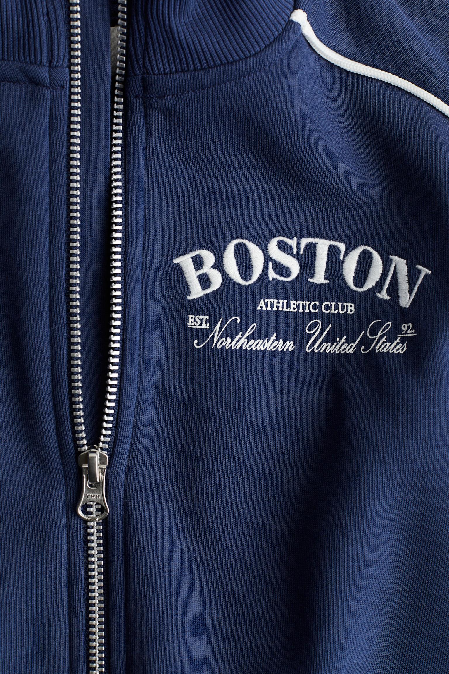 Print Design Zip Up Sweater - Navy blue/Boston/Light grey/East Coast/White/New York - 4