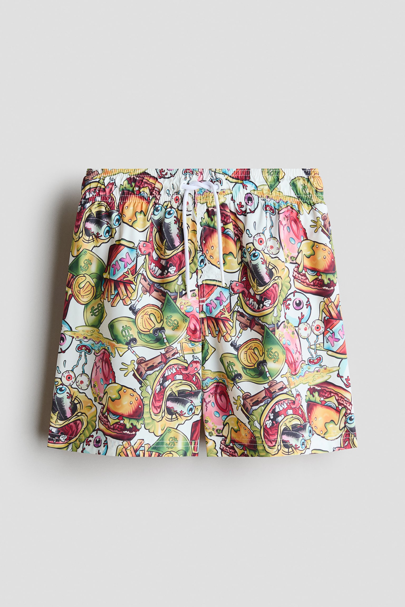 Printed swim shorts - White/SpongeBob/Black/SmileyWorld®