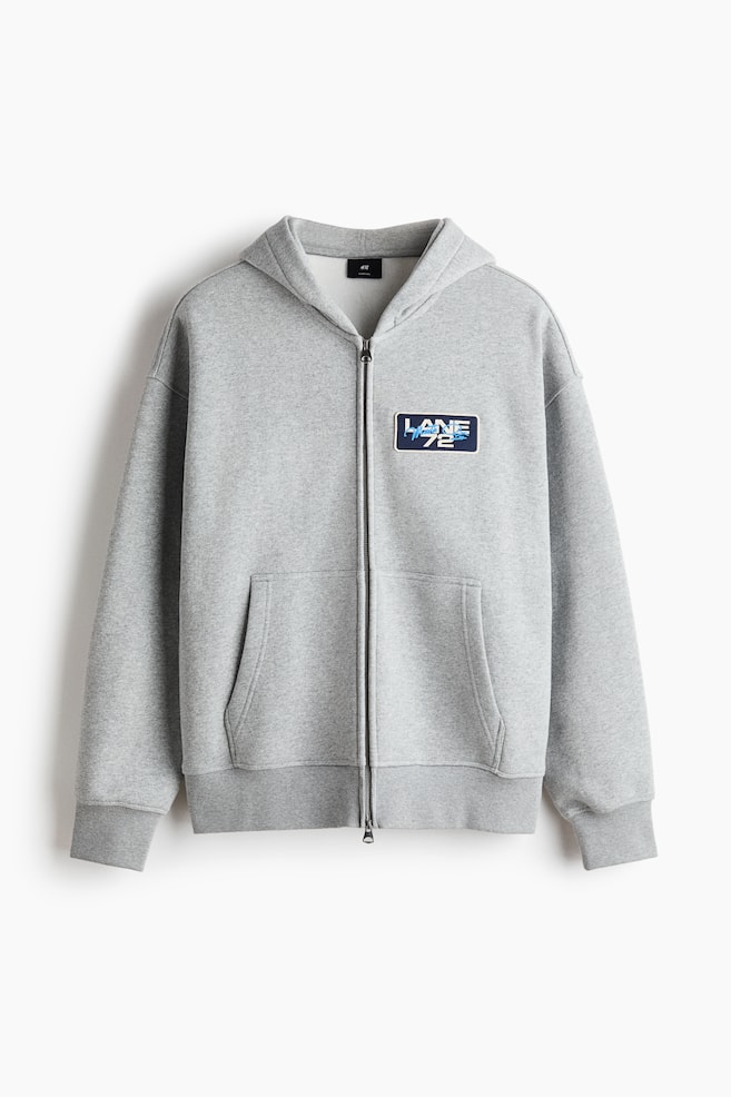 Hoodiejacke in Oversized Fit - Graumeliert/Lane 72/Marineblau/Sports Gear - 1