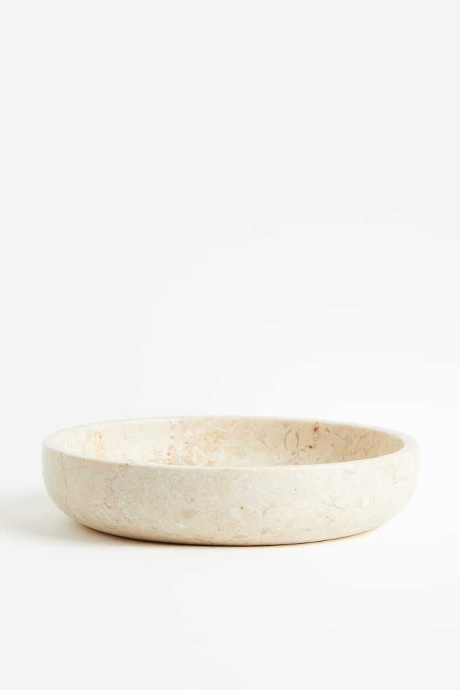 Marble serving bowl - Light beige/Grey - 1