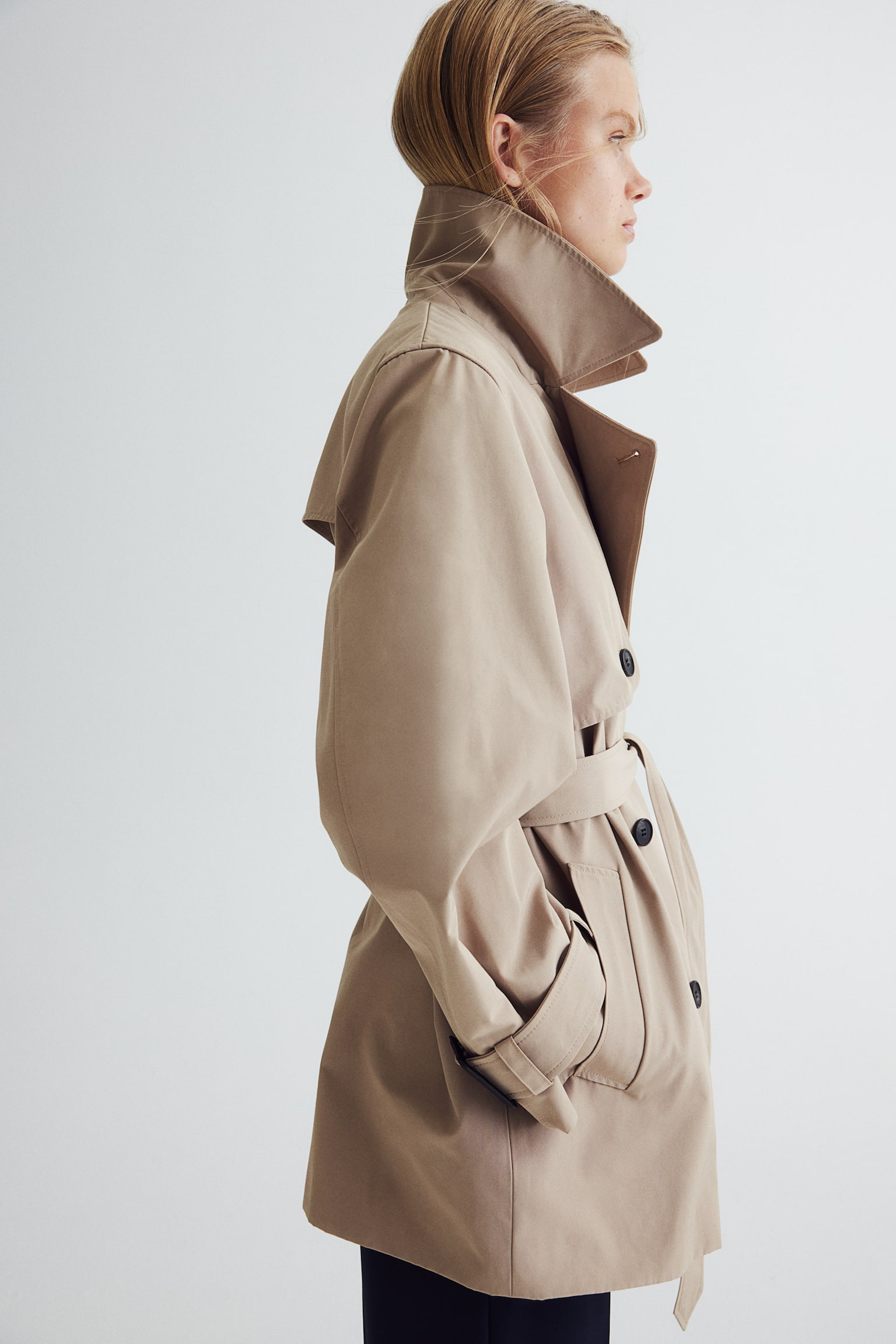 Short trench coat - Beige - 3