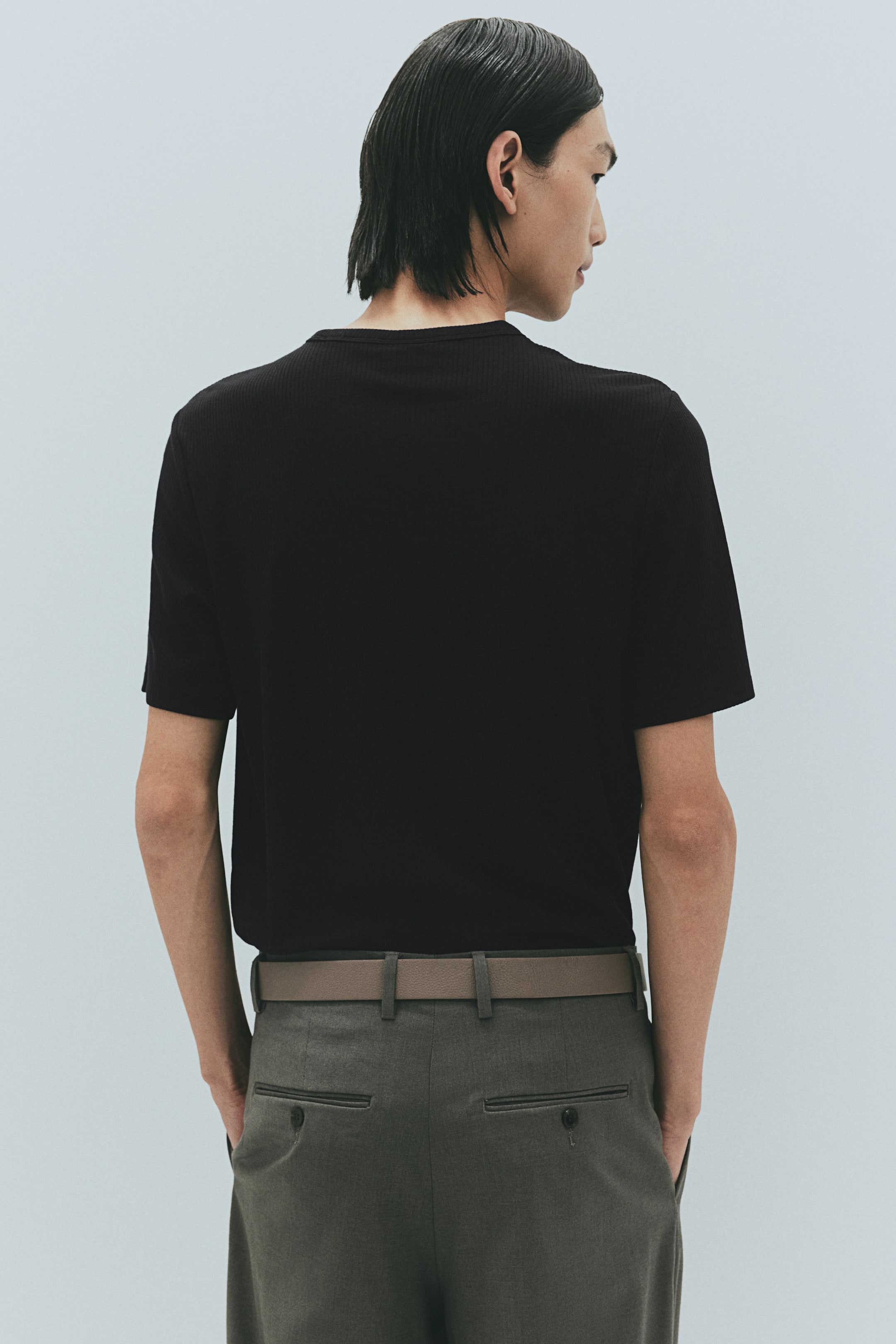 Slim-Fit Ribbed T-Shirt