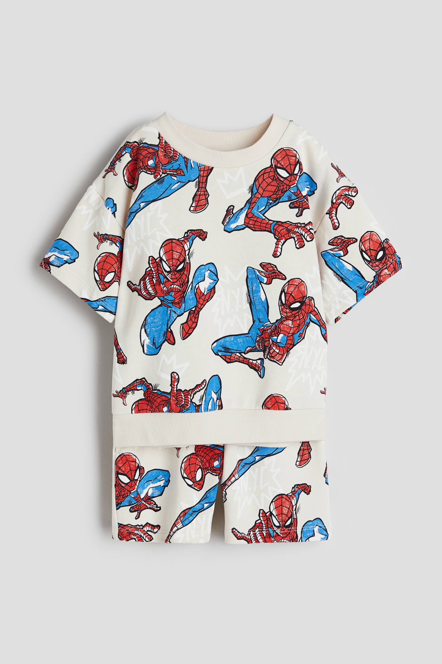 2-piece printed sweatshirt set - Natural white/Spider-Man/Beige/Marvel Comics/Black/Spider-Man - 1