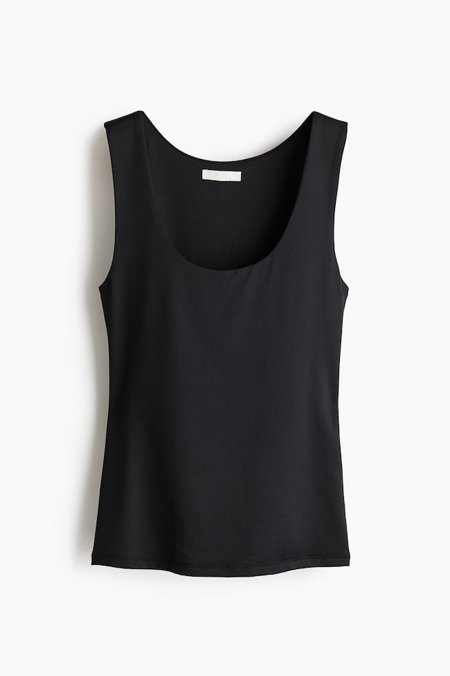 Tanktop van microvezel - Zwart - 1