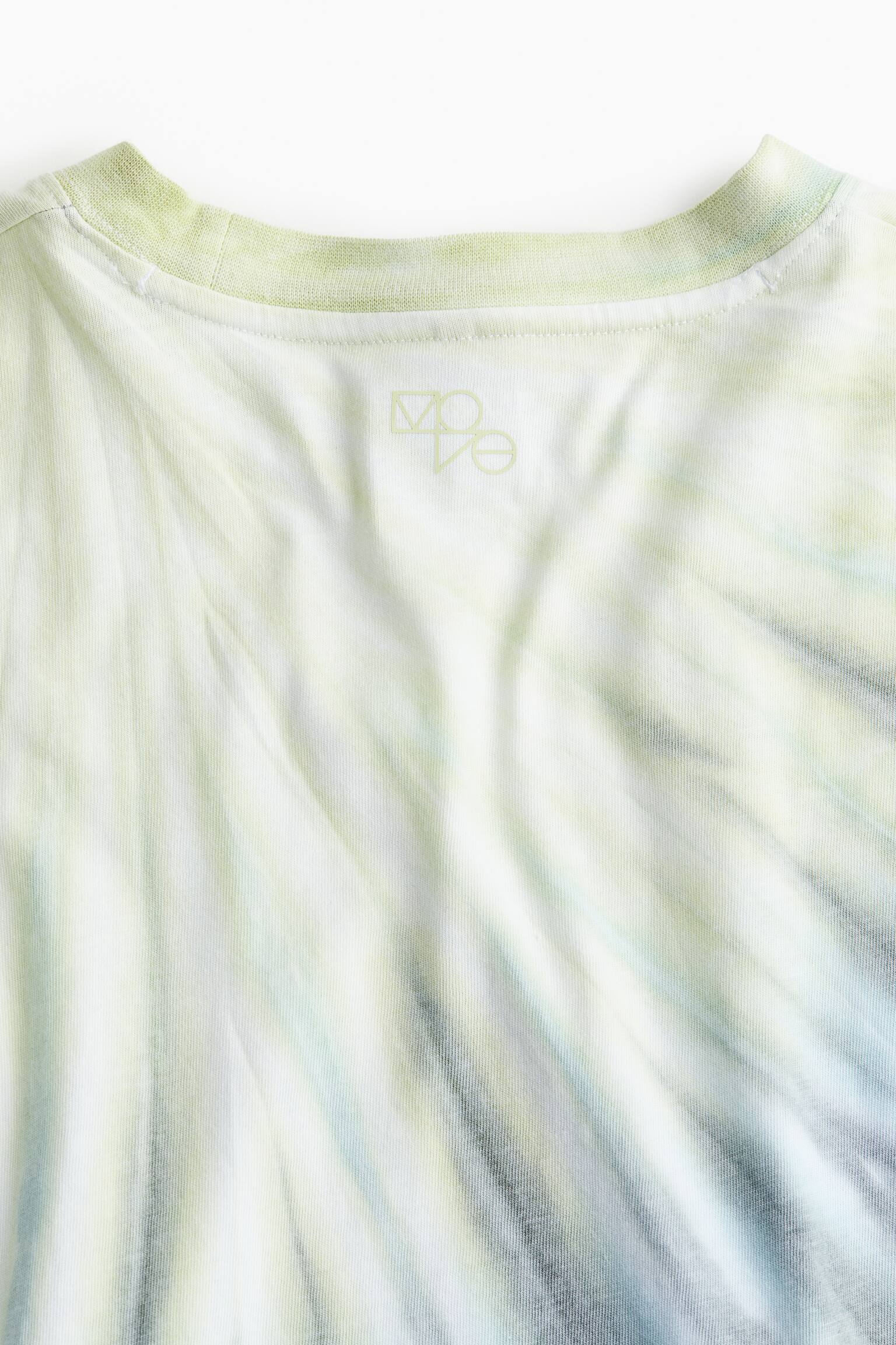 Loose Fit Long Sleeve Activewear Top In DryMove™ - Green/Tie dye/White/Move 90 - 5