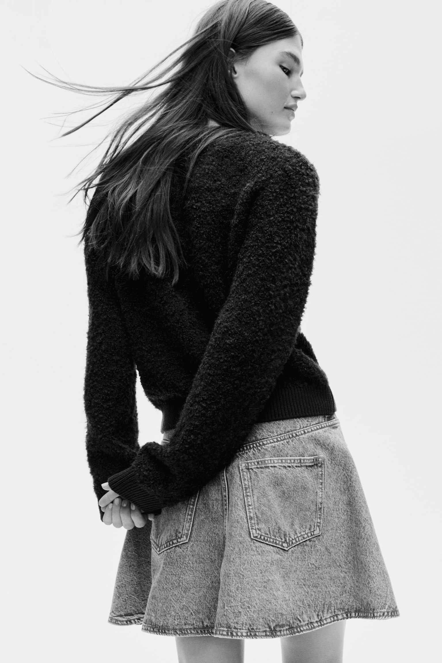 Bouclé-knit cardigan - Dark brown - 6