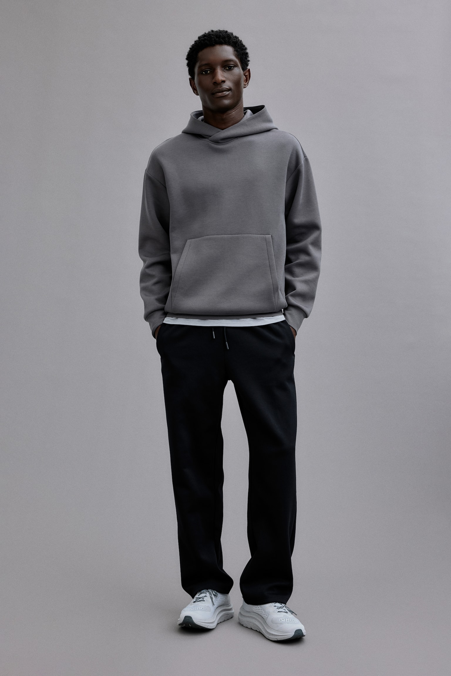 Regular Fit Sports joggers - Black/Dark grey/Light grey marl - 1