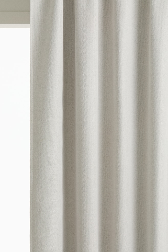 Single-Pack Long and Wide Blackout Curtain Panel - Light gray/Khaki green/Beige melange - 1