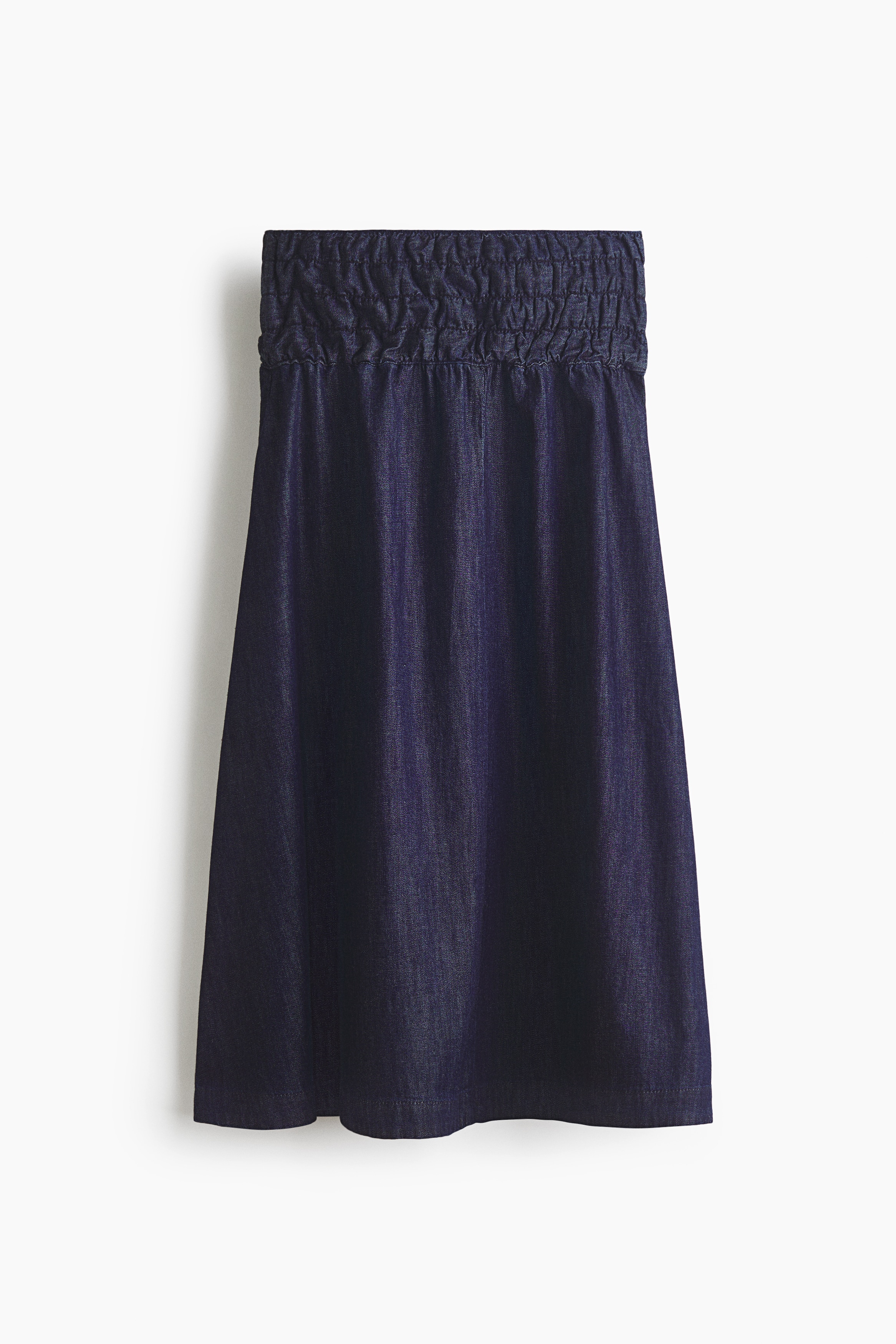 Circular cotton denim skirt - Dark denim blue
