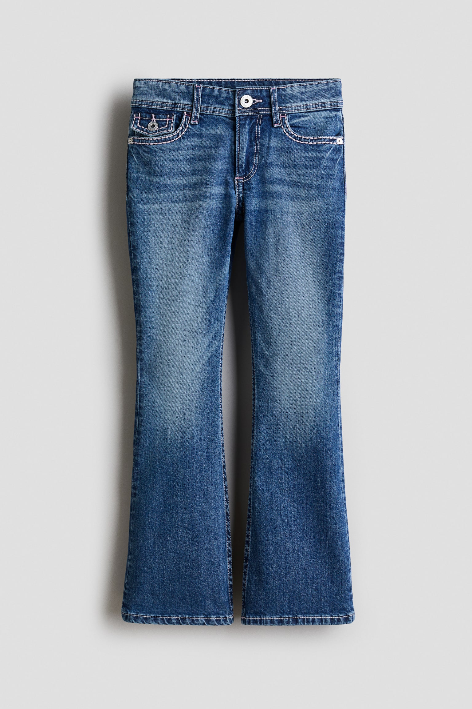 Flared Leg Low Jeans - Denim blue/Light pink/Light denim blue/Light denim grey/Denim grey - 2