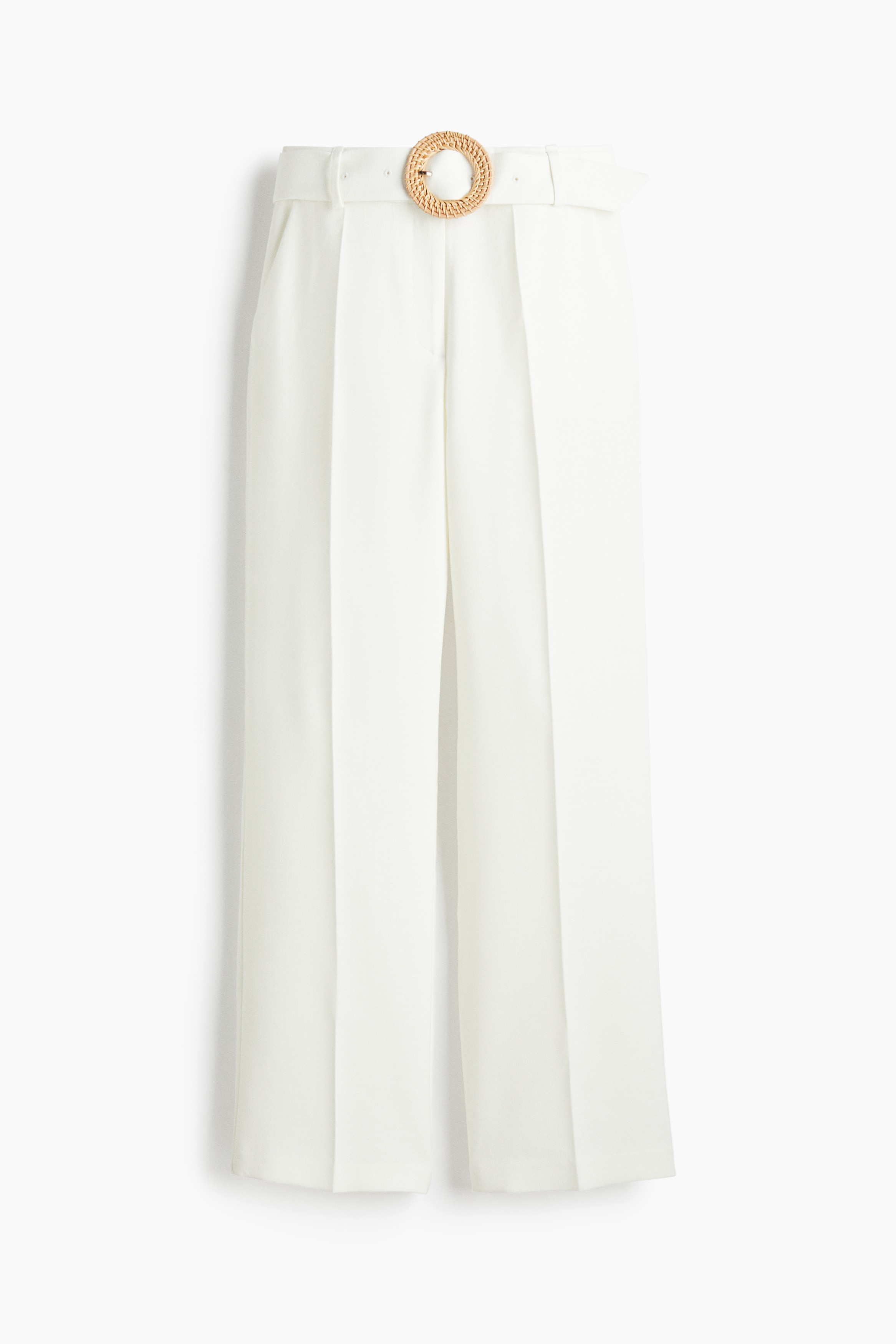 Wide-Leg Dress Pants - White - Ladies | H&M US Wide-Leg Dress Pants - White - Ladies | H&M US