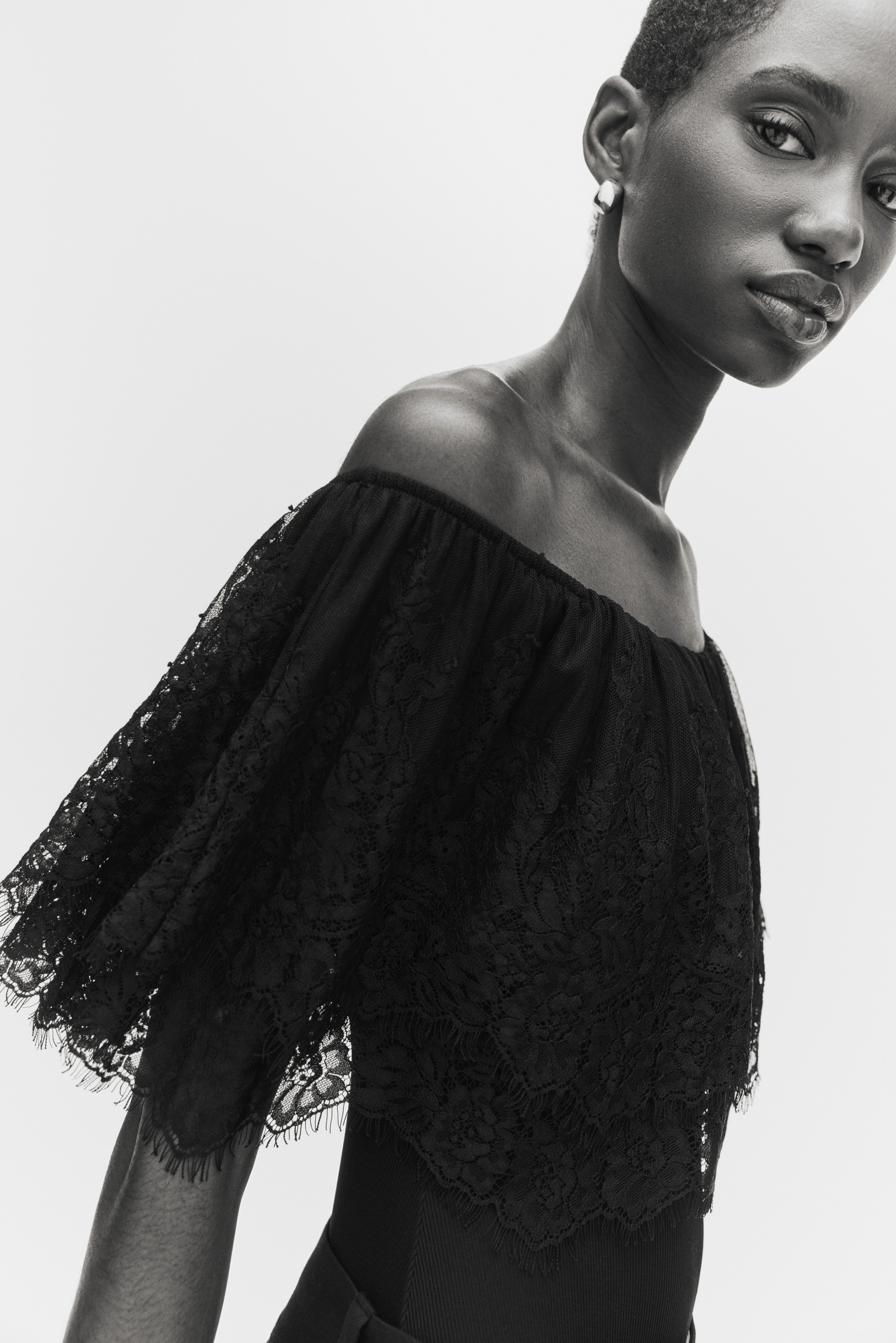 Flounced off-the-shoulder body