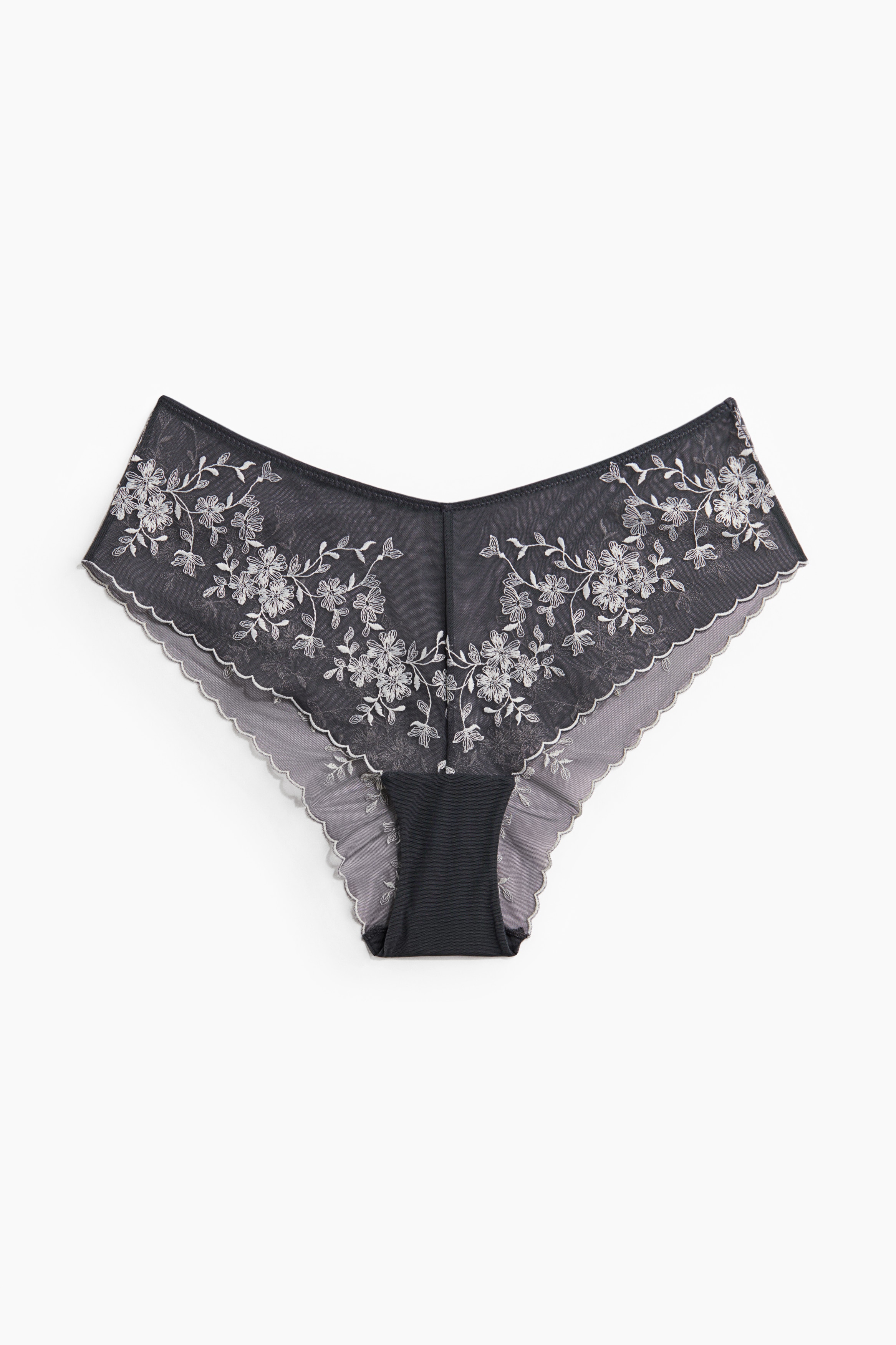 Hipsters in mesh ricamato - Grigio scuro/bianco