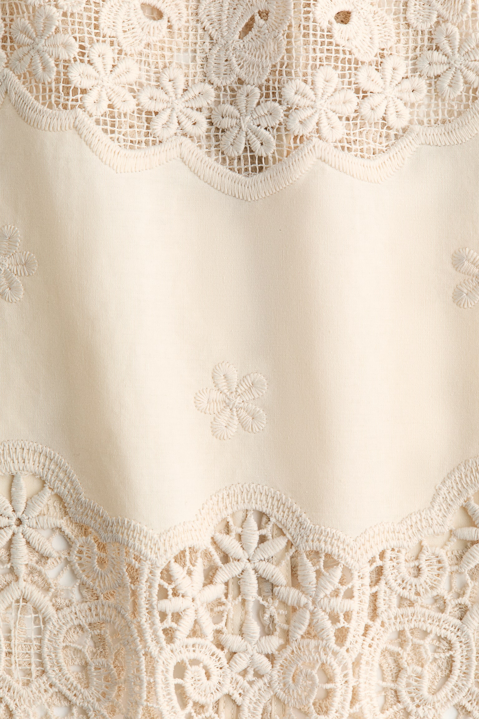 Embroidered cotton skirt - Light beige - 5