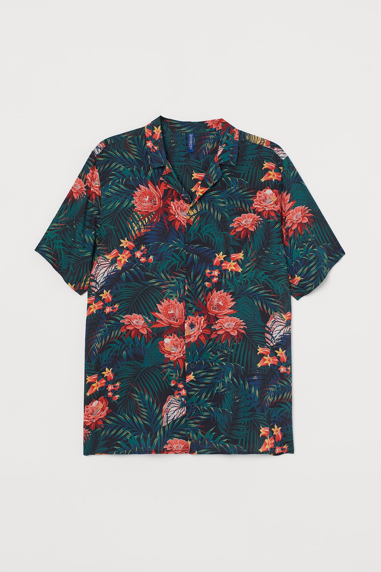 Resort Shirt - Short sleeve - Dark blue/floral - Men | H&M US