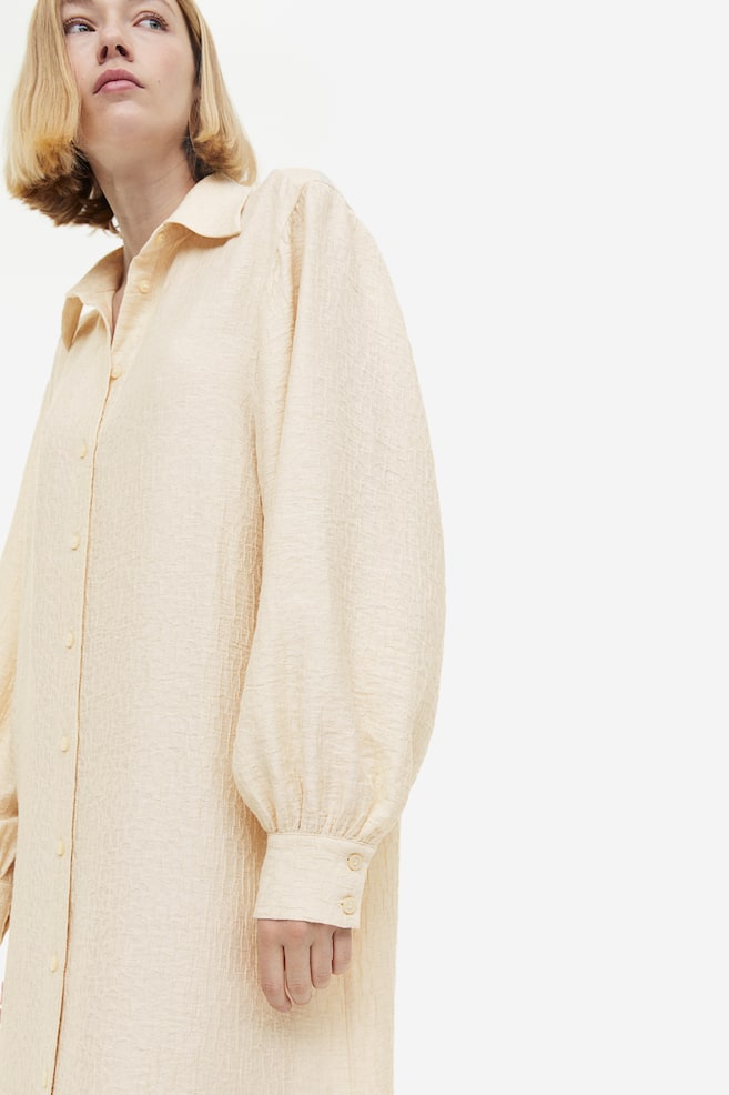 Robe chemise oversize - Beige clair - 4