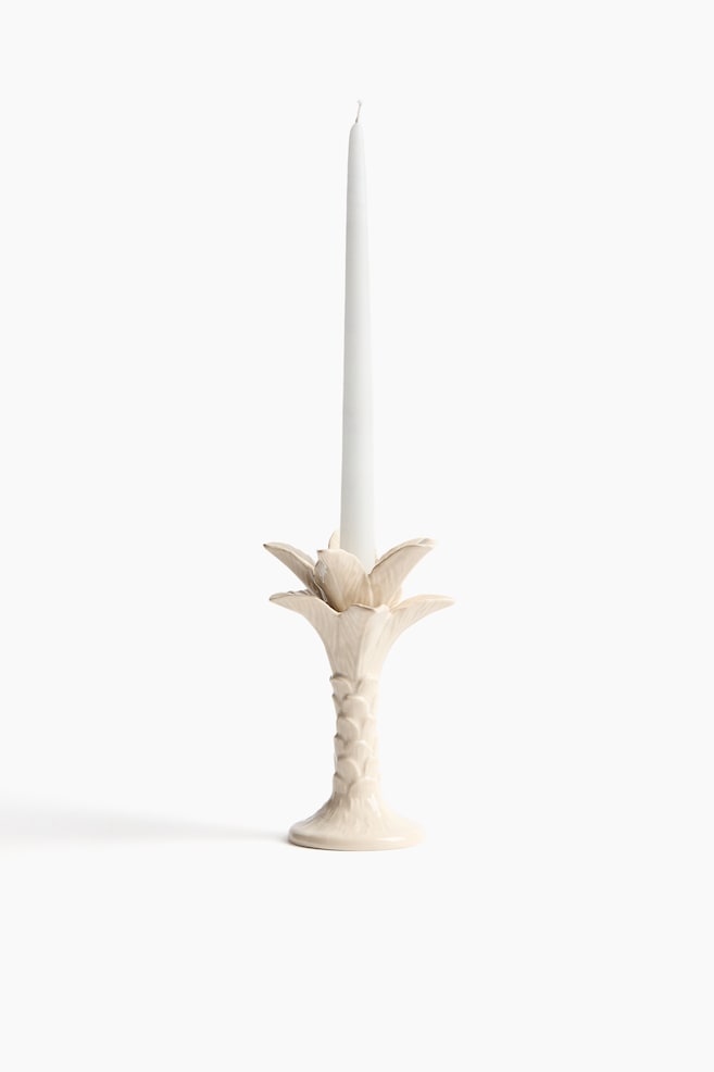Large palm tree candlestick - Cream - 1