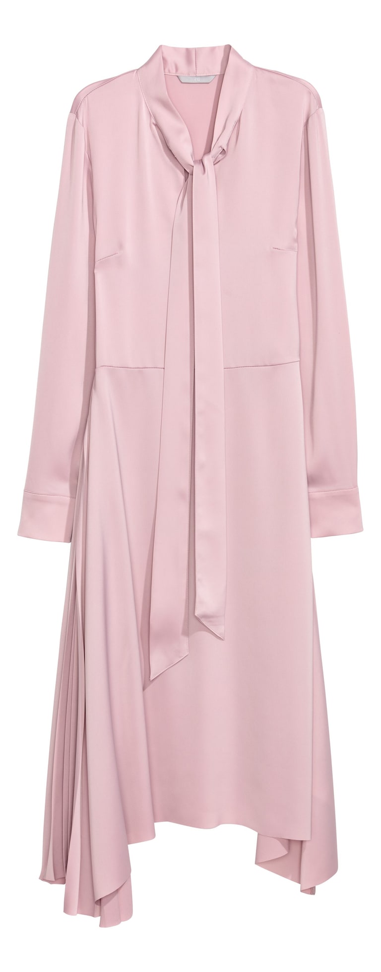 pink satin dress h&m Women's Pink Twist-Detail Satin Dress