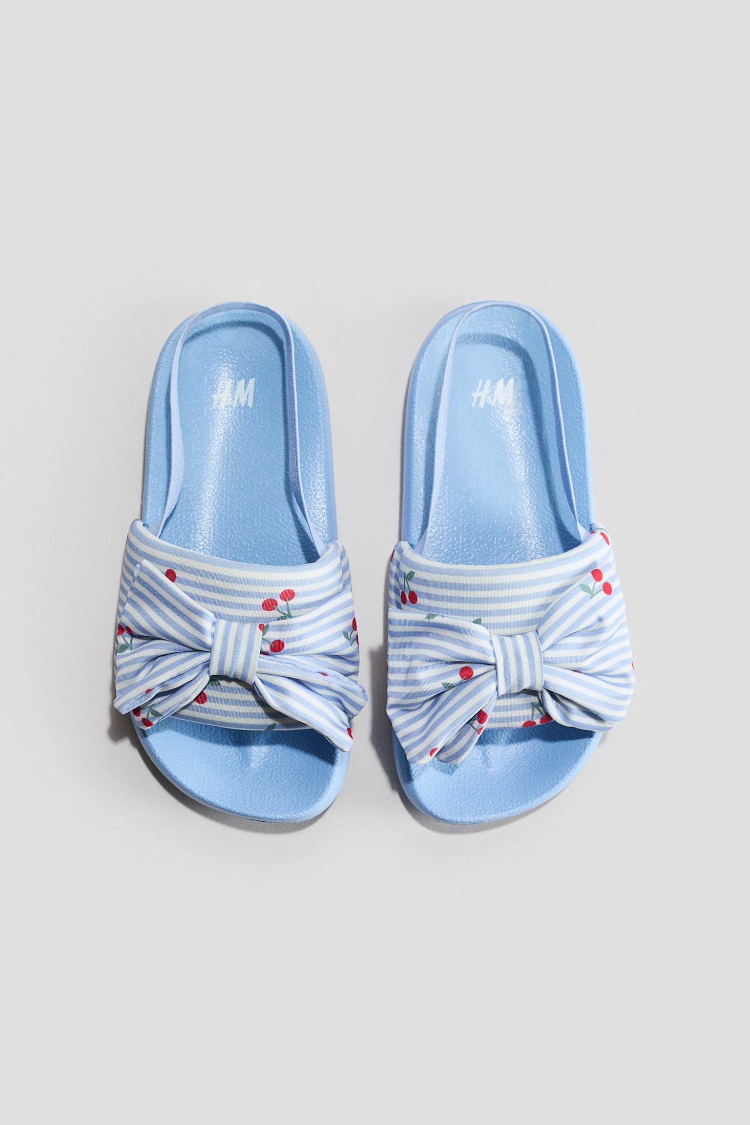 Pool slides - Light blue/Cherries/Dusty green/Floral - 1