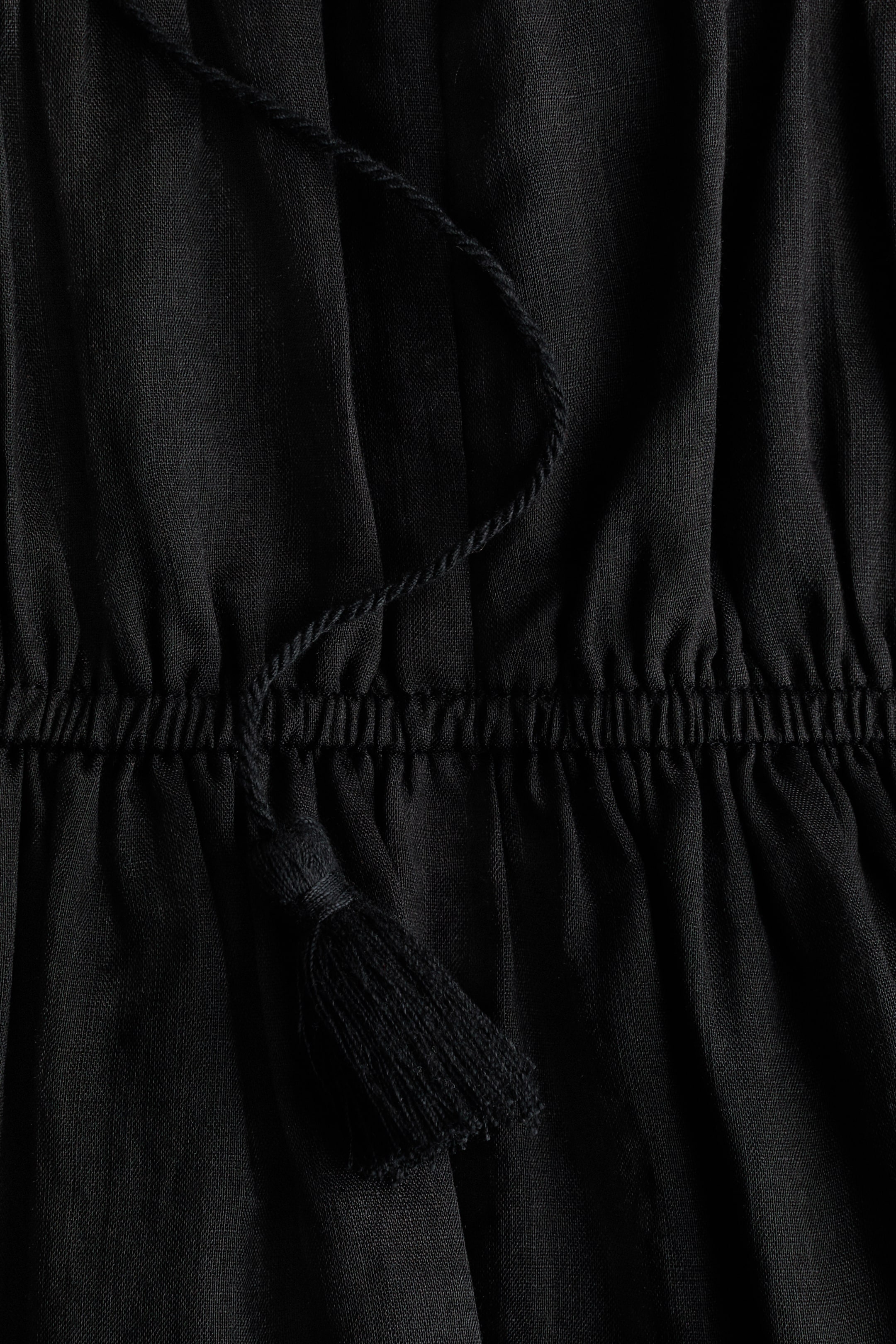 Drawstring-Detail Ramie Dress