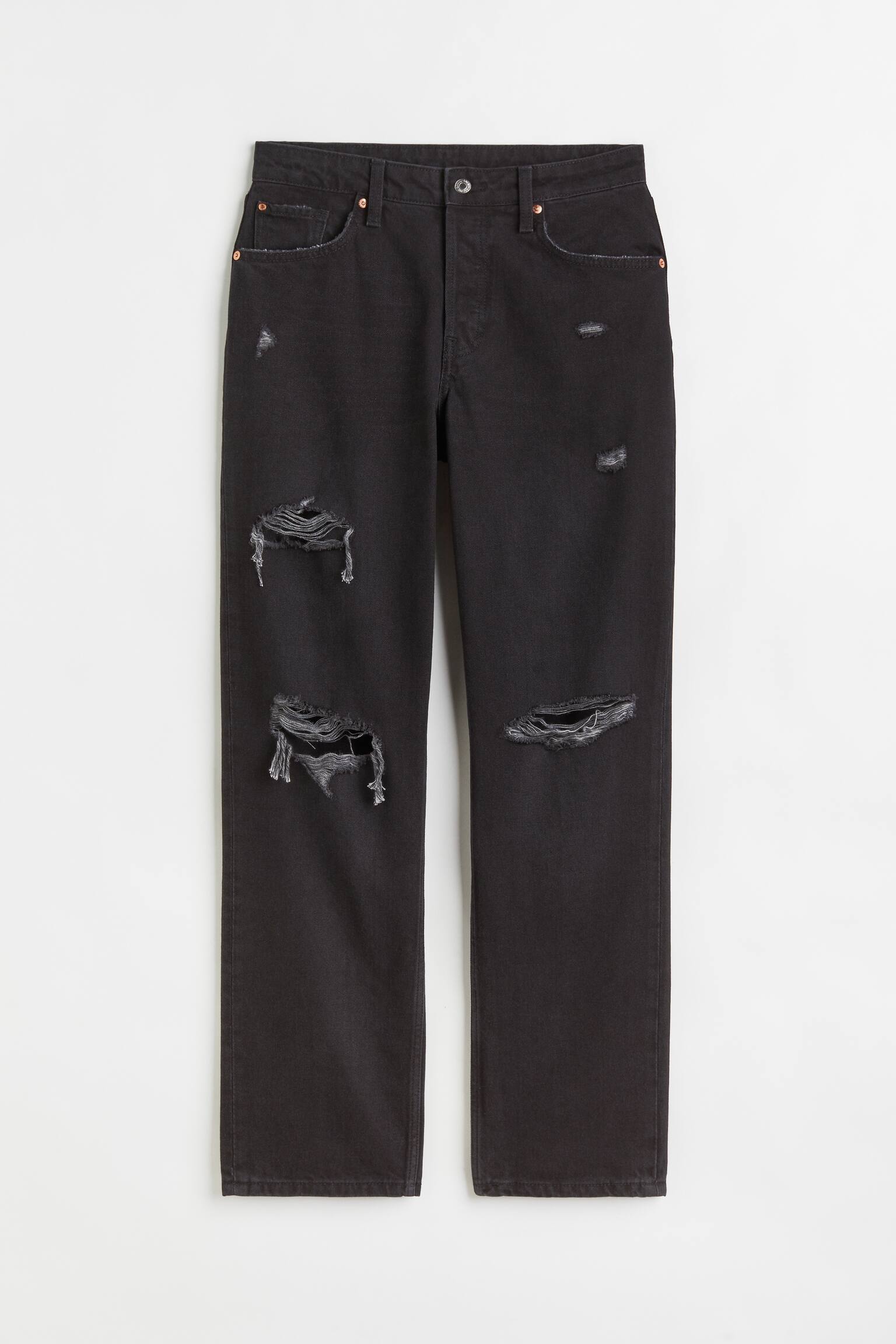 90s Boyfriend Fit High Jeans - Black - 1