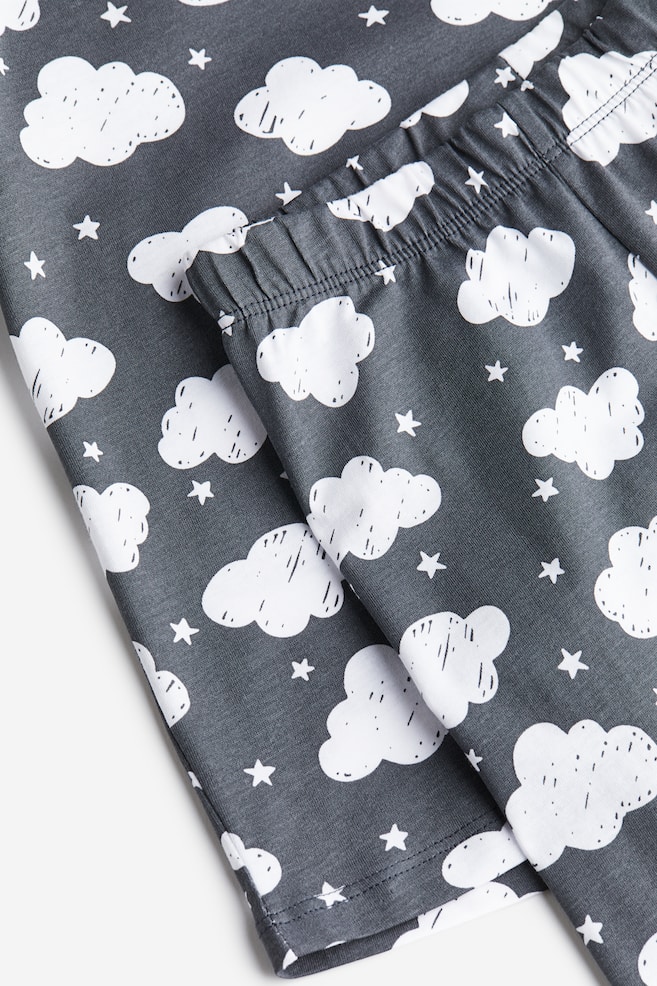 Jersey pyjamas - Dark grey/Clouds/White/Stars/Light blue/Vehicles/Black/Patterned - 2