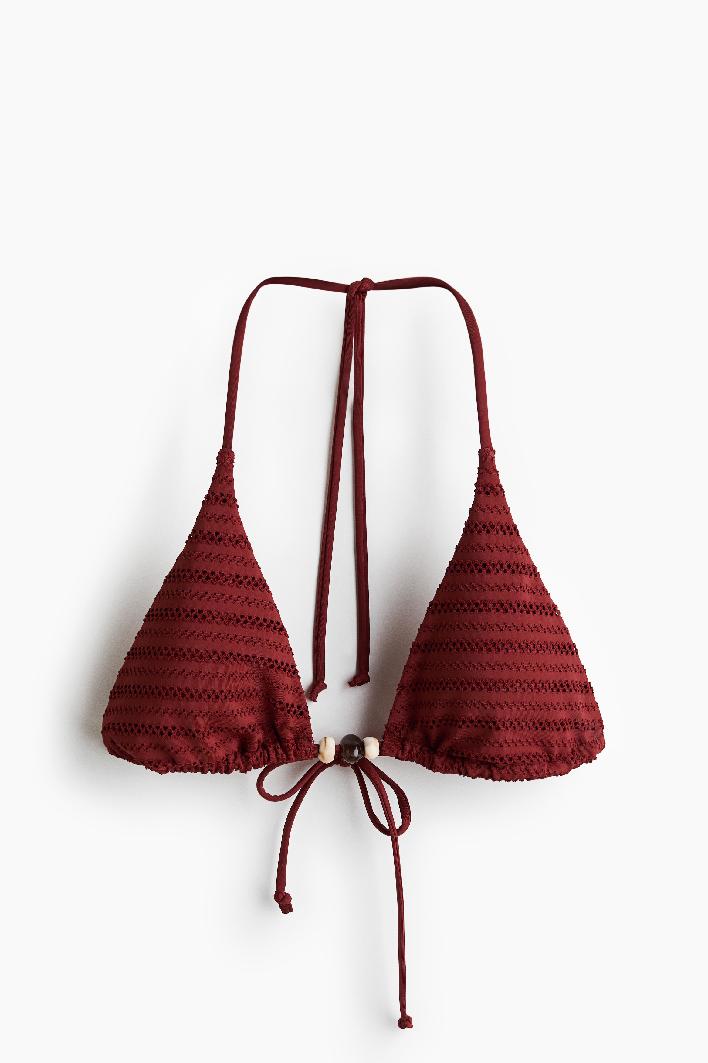 Padded Triangle Bikini Top - Dark red/Orange/Light blue