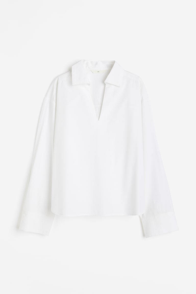 Popover shirt White Ladies H&M MY