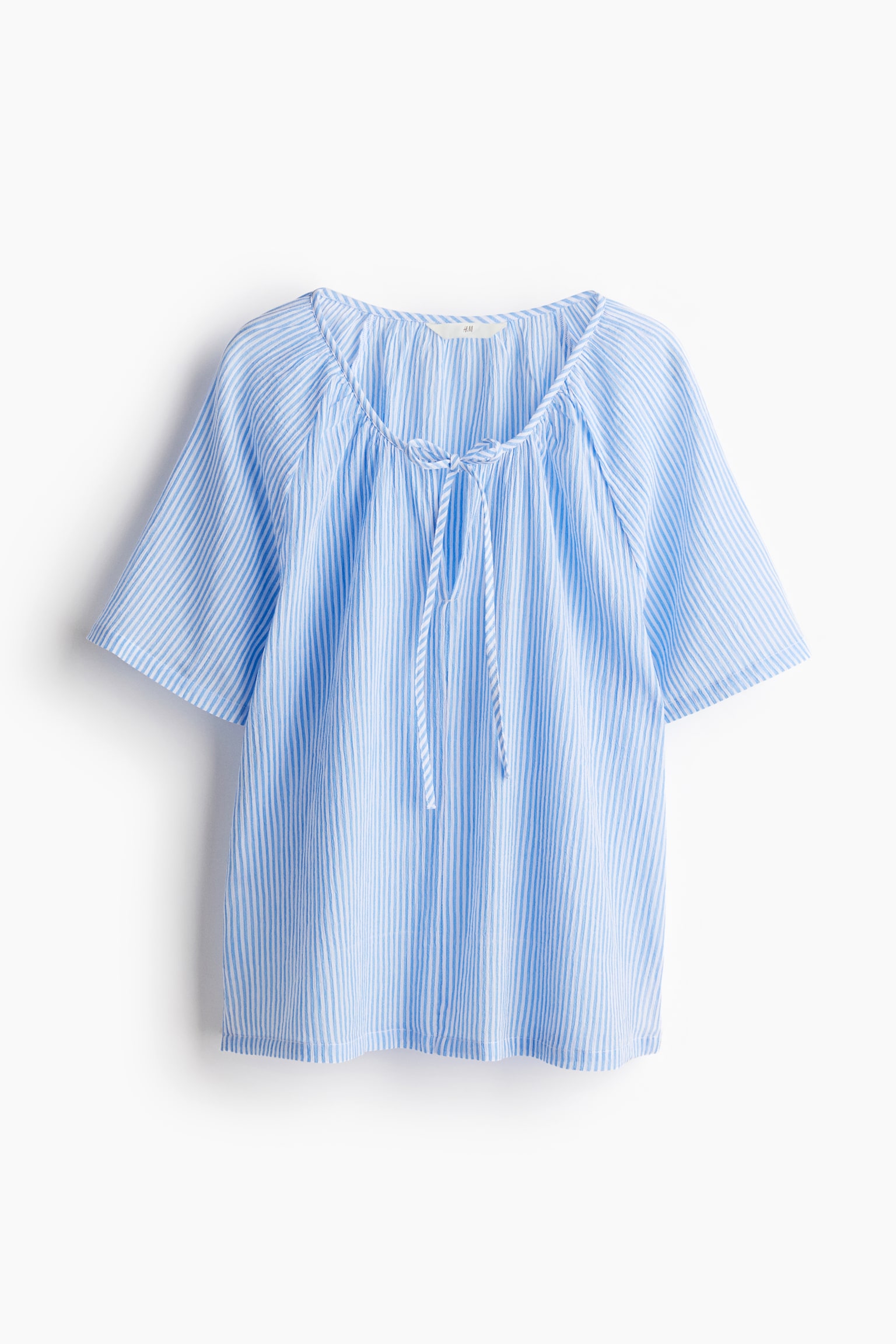 Raglan Sleeve Blouse - Blue/Stripe/Bright blue/White - 2