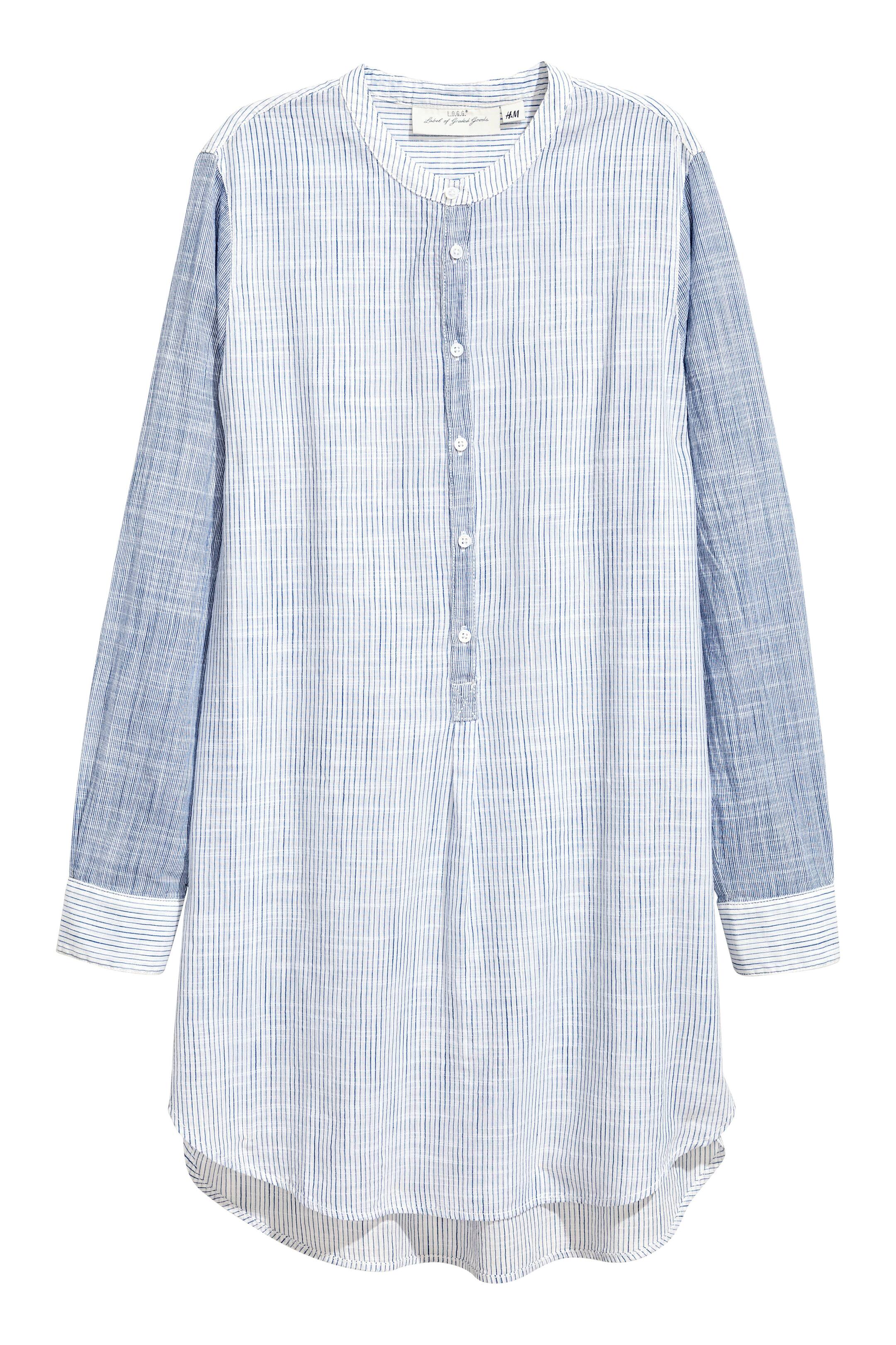 View larger image: Striped cotton tunic - Blue/White/Striped - Ladies | H&M GB 1