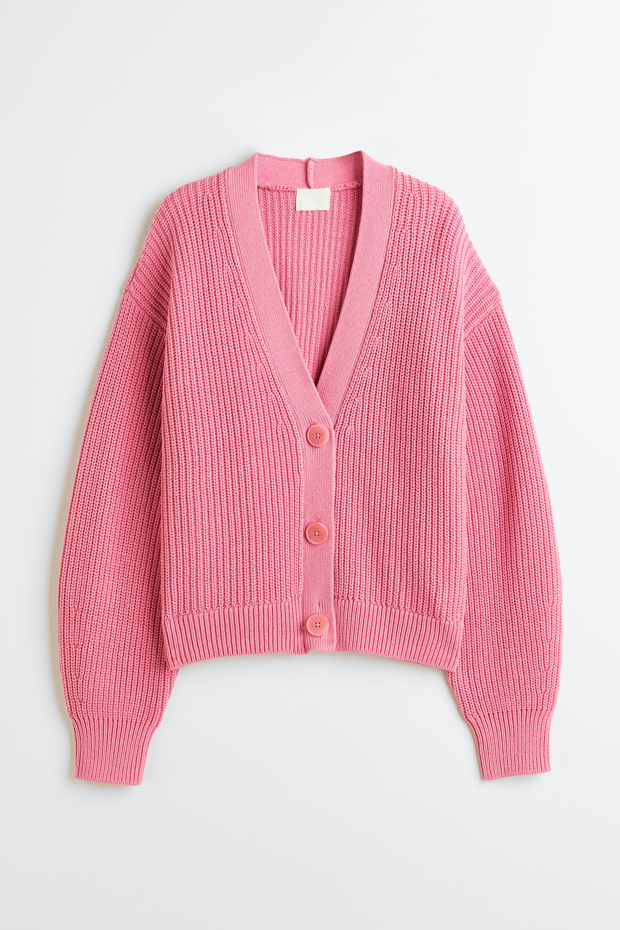 Rib-knit cardigan Pink Ladies H&M IN