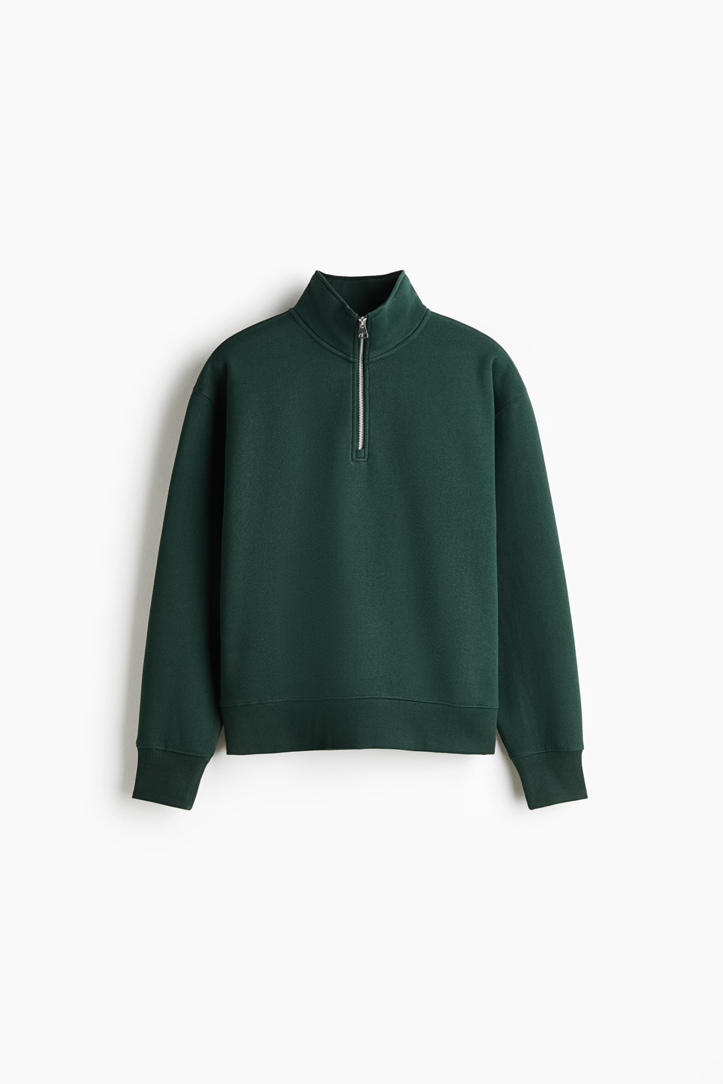 Men's Dark green Relaxed-Fit Half-Zip Sweatshirt | H&M US