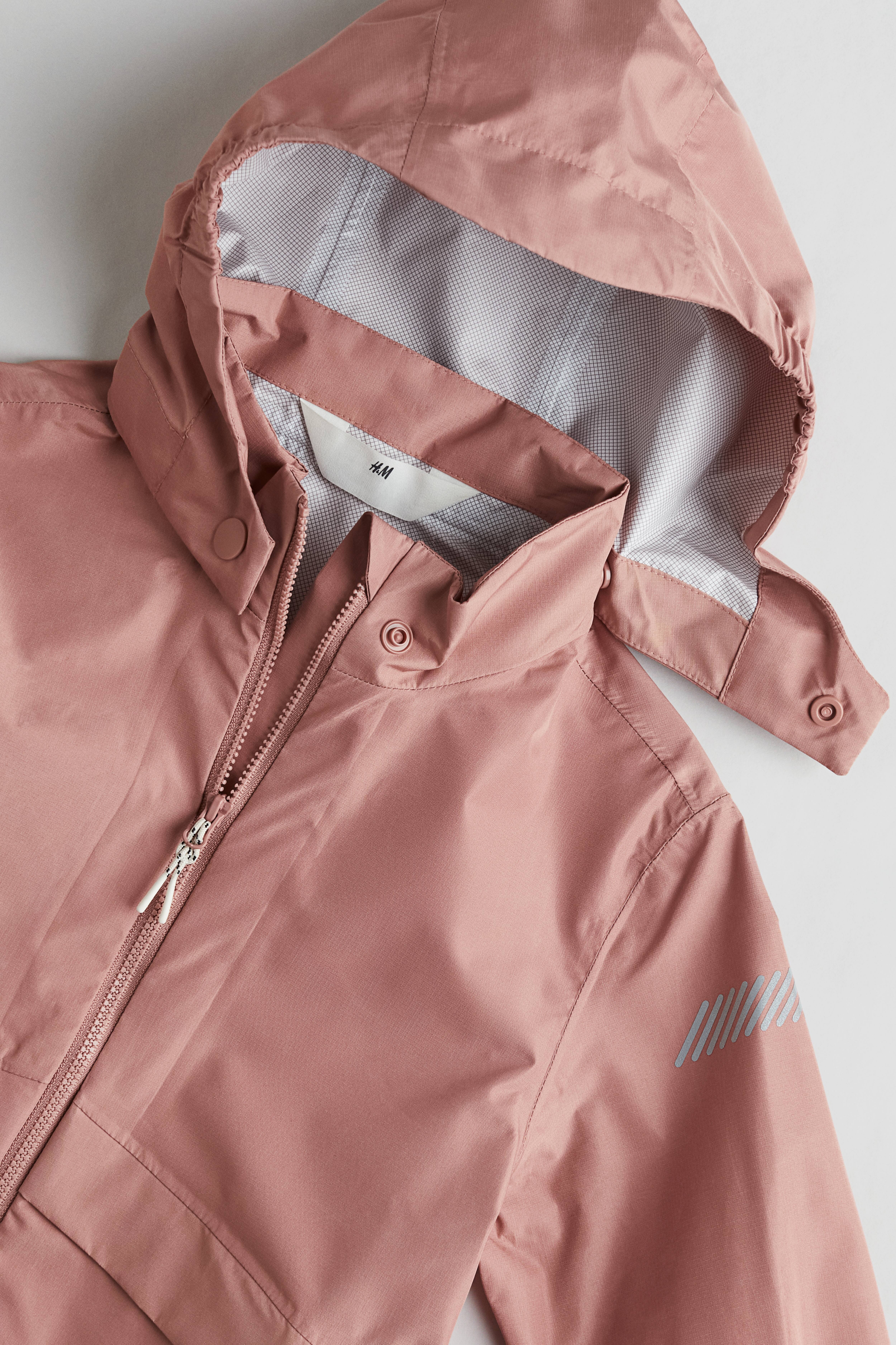 Hennes collection's pink comfortable machine-wash button-down raincoat high quality size L