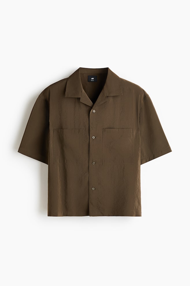 Relaxed-Fit Modal-Blend Resort Shirt - Dark khaki green/Black - 1