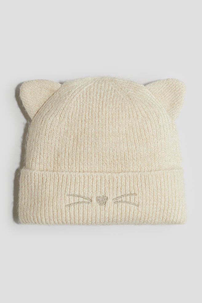 Glitzernde Beanie - Hellbeige - 1